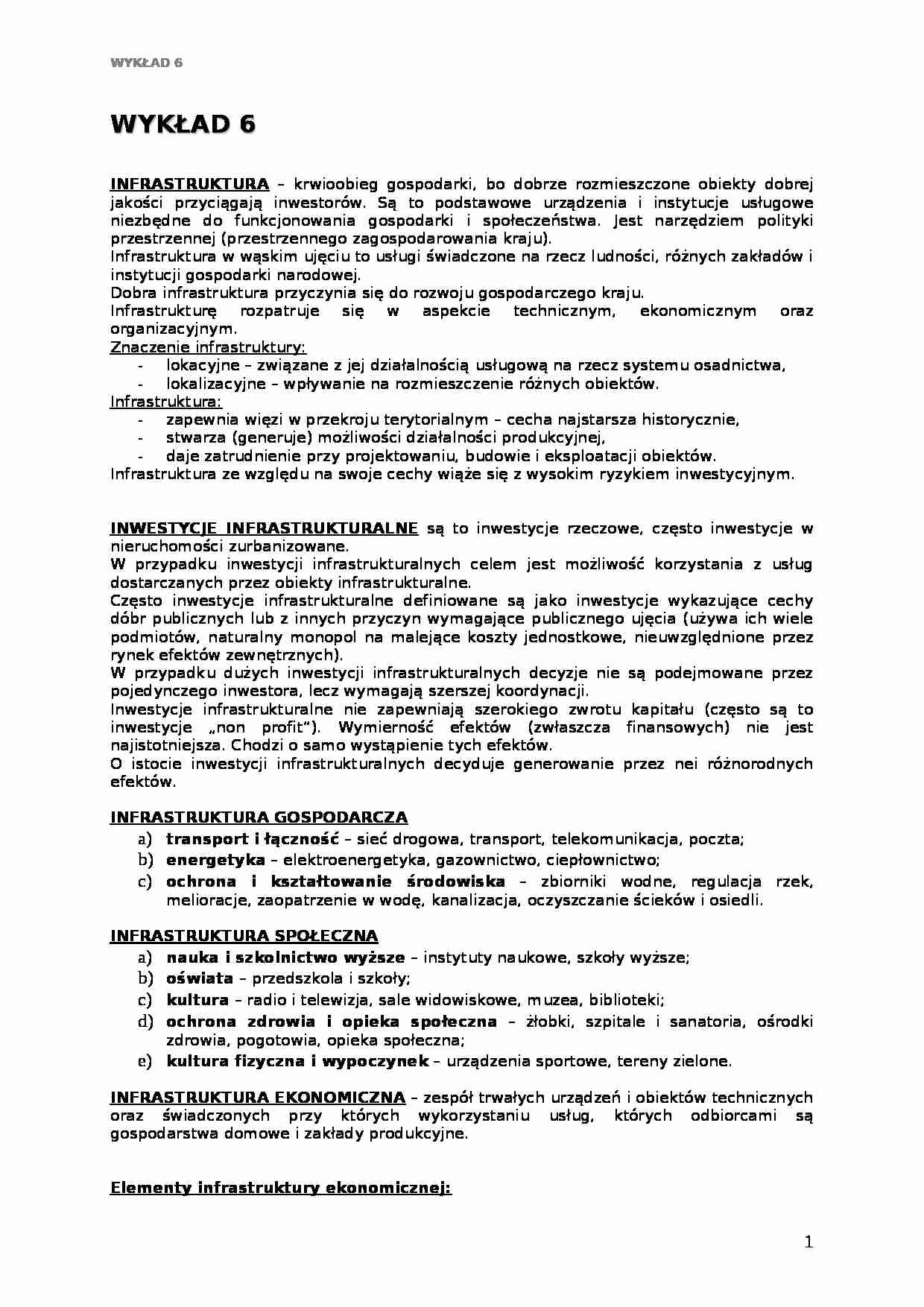 Infrastruktura i jej znaczenie  - strona 1