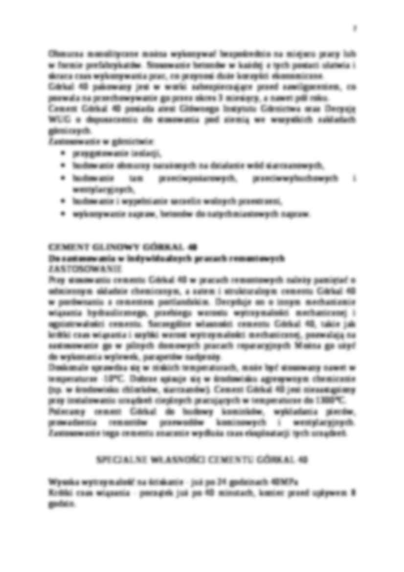 Cement glinowy Górkal 40 - charakterystyka - strona 2