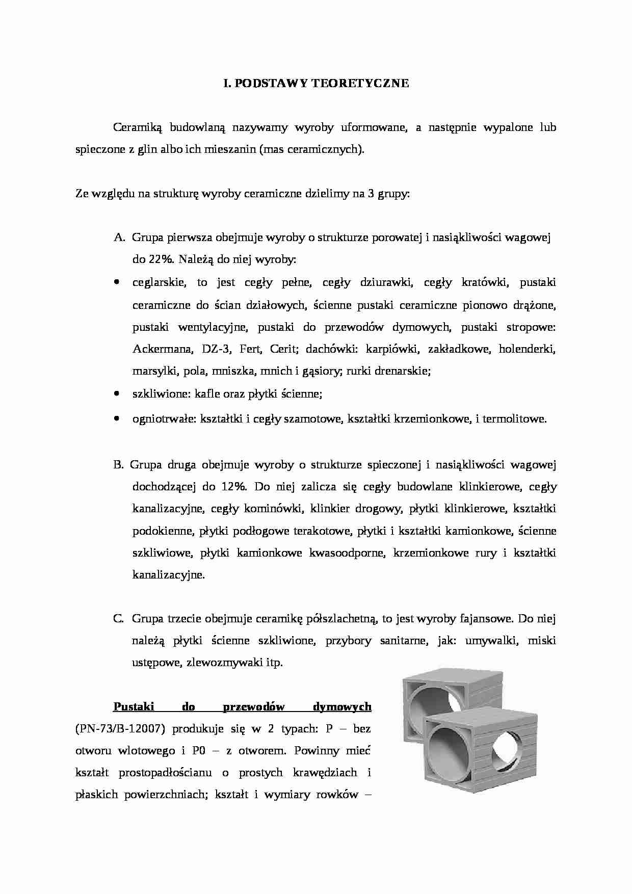 Ceramika budowlana - Pustaki do przewodów dymowych  - strona 1