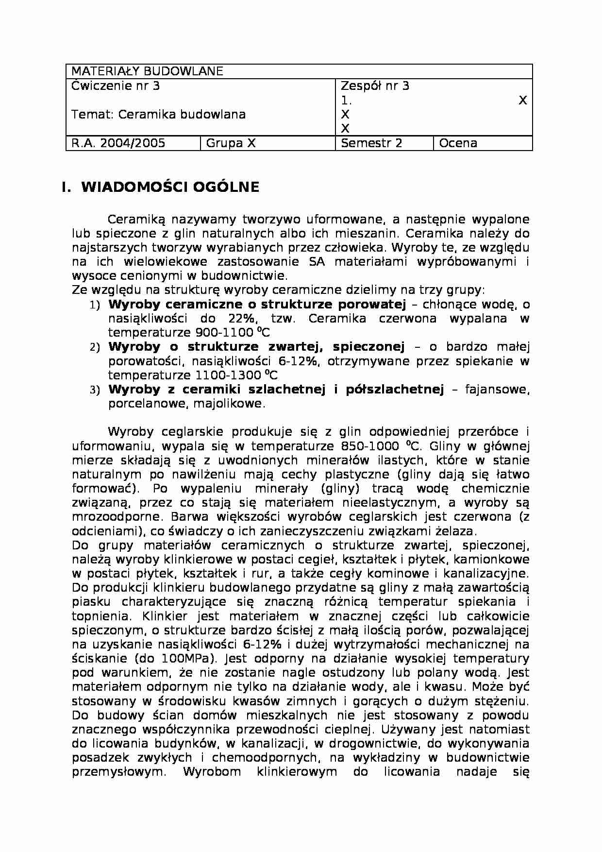 Ceramika budowlana - badanie  - Nasiąkliwość - strona 1