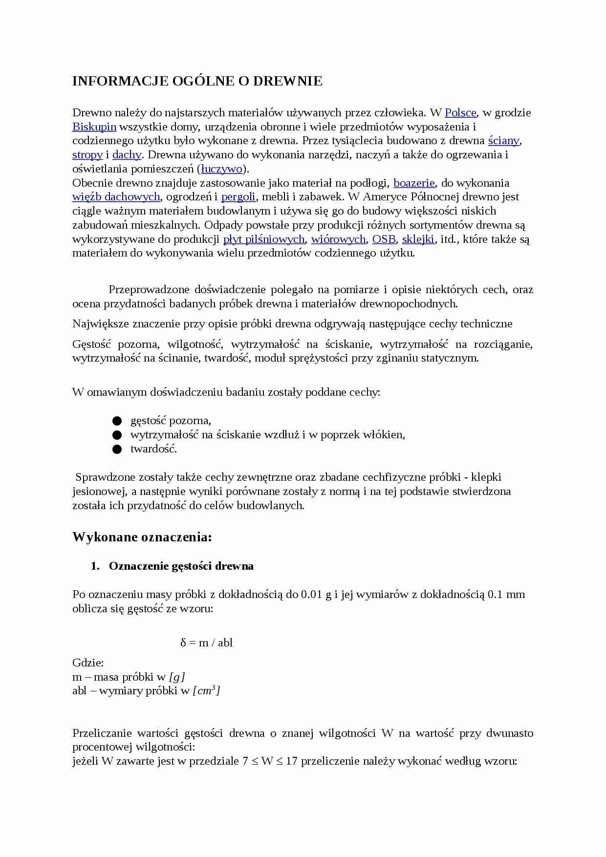 Drewno - badanie próbki - strona 1