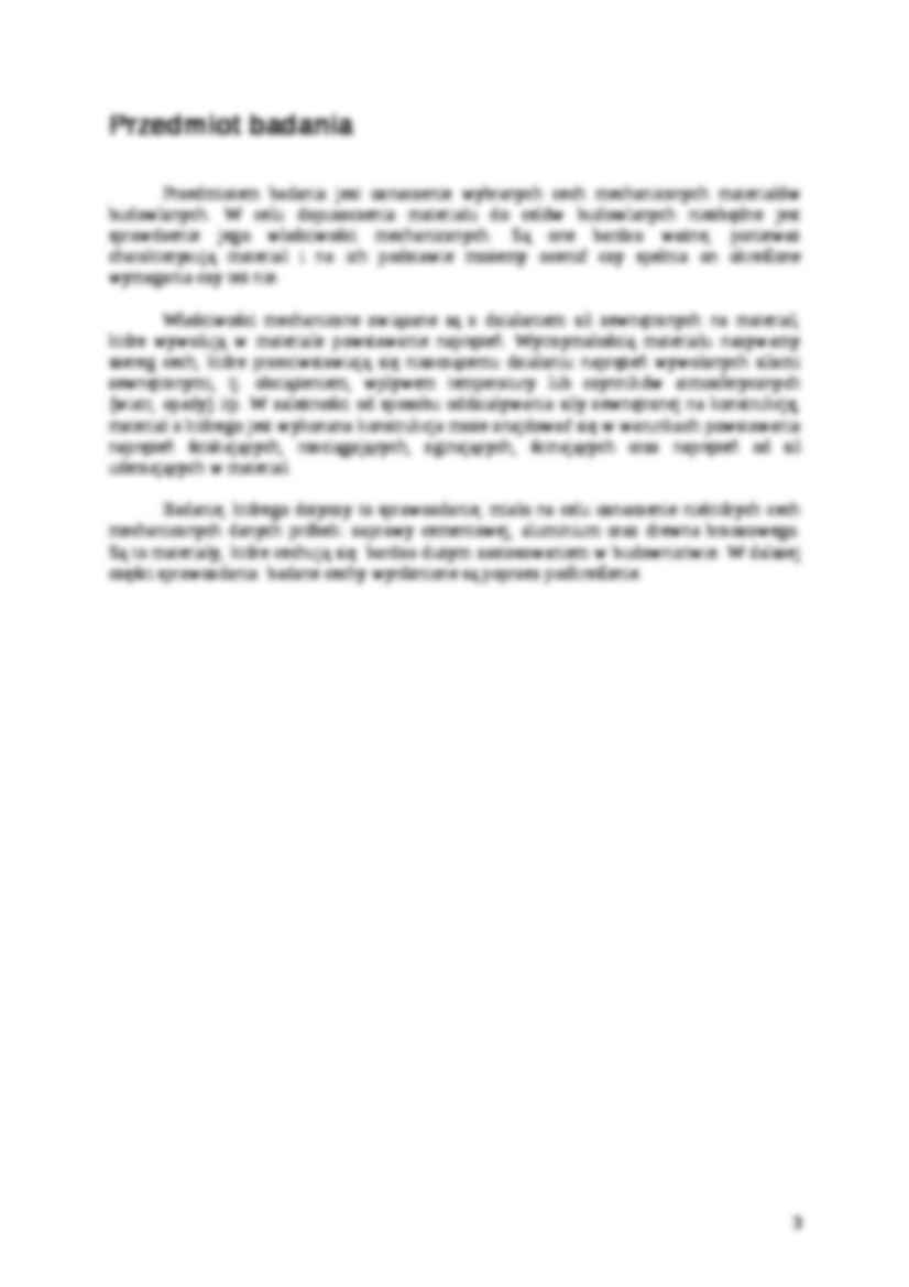 Cechy mechaniczne materiałów budowlanych - sprawozdanie - strona 3