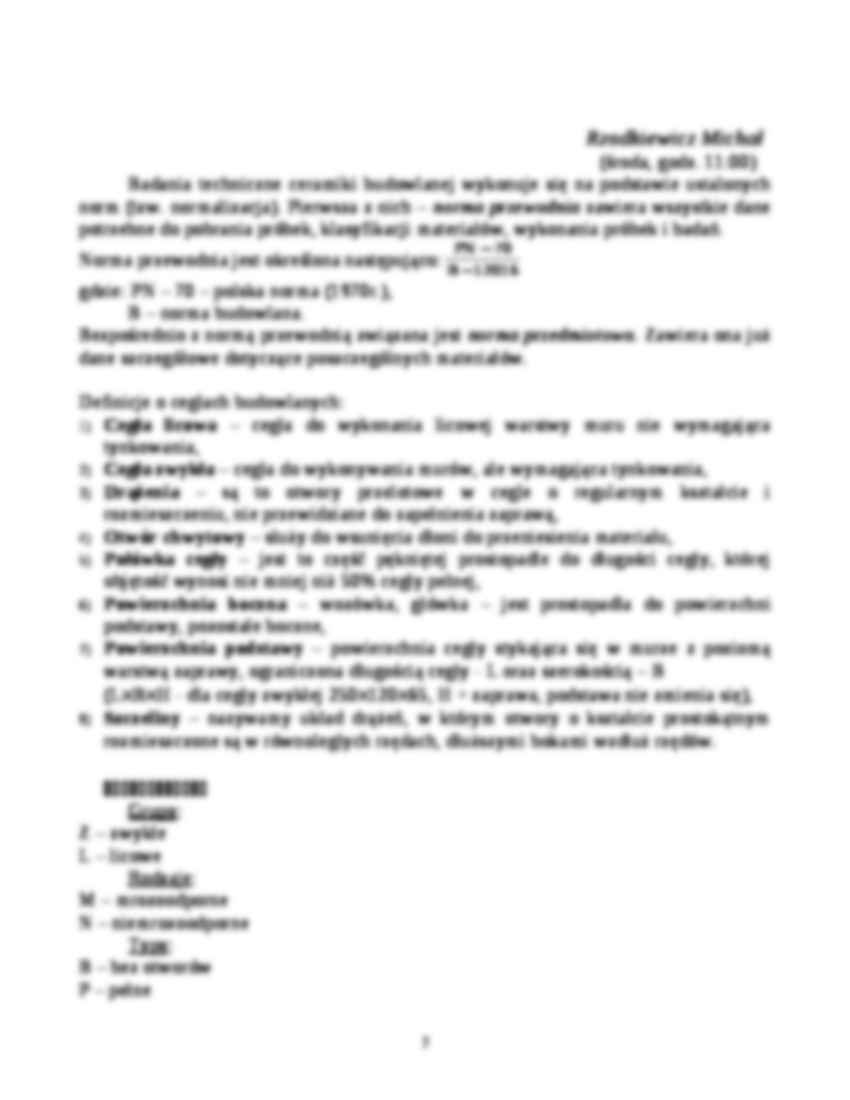 Badania techniczne ceramiki budowlanej  - Klasa cegieł  - strona 2