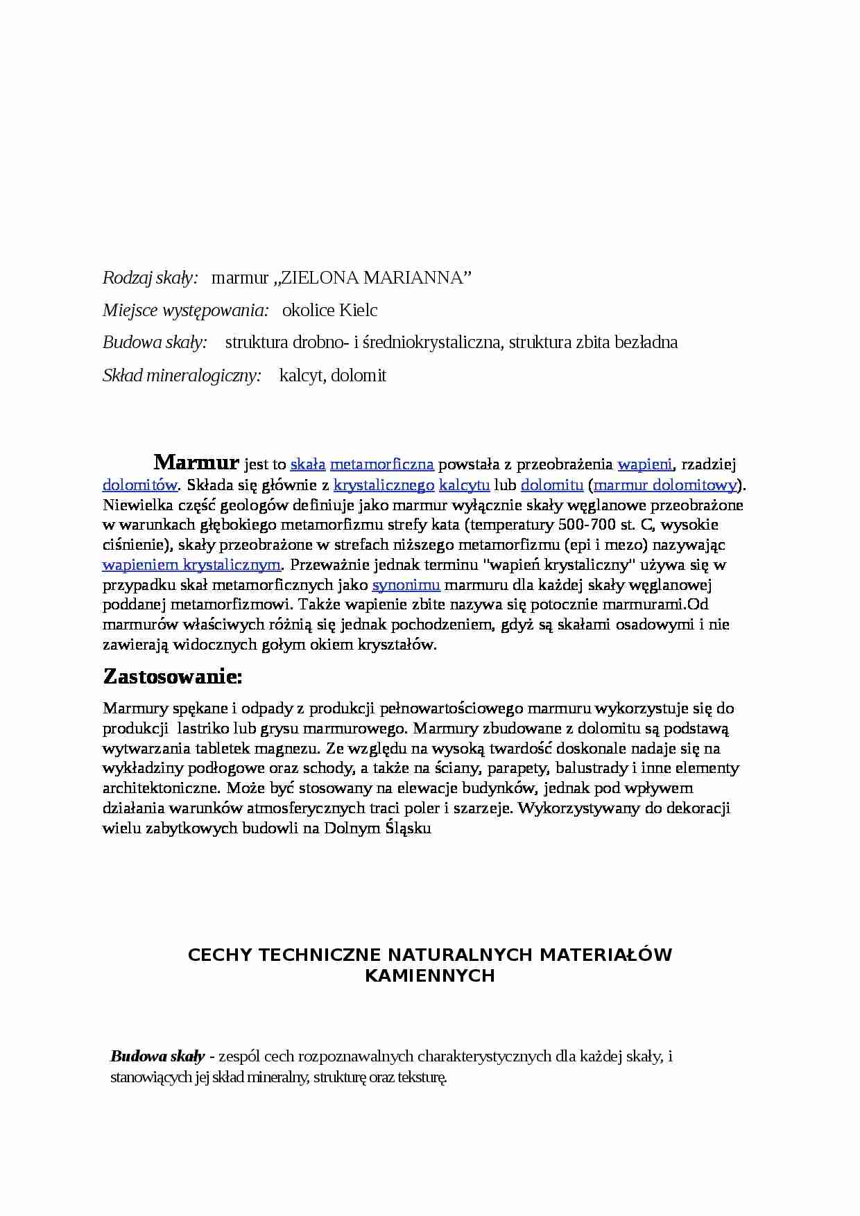 Naturalne materialy kamienne - cechy techniczne - strona 1