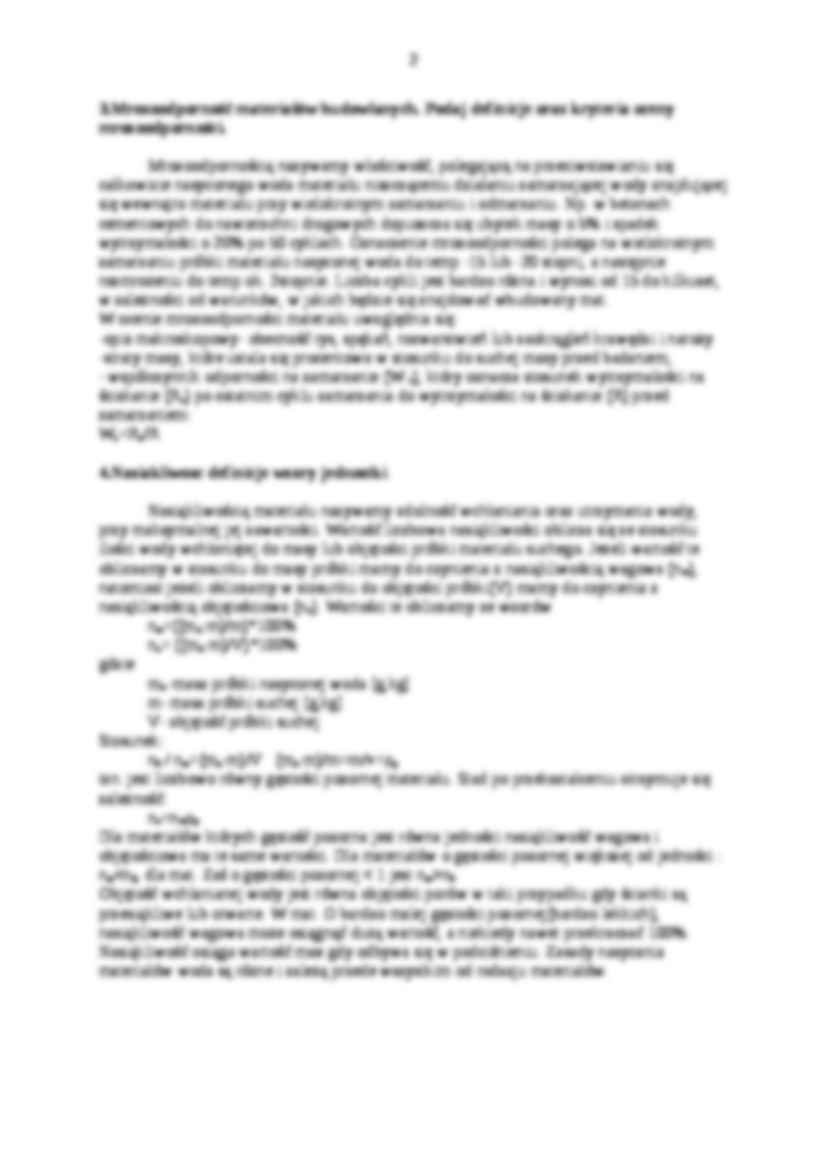 Materiały budowlane - opracowanie zagadnień egzaminacyjnych - Gestość - strona 2