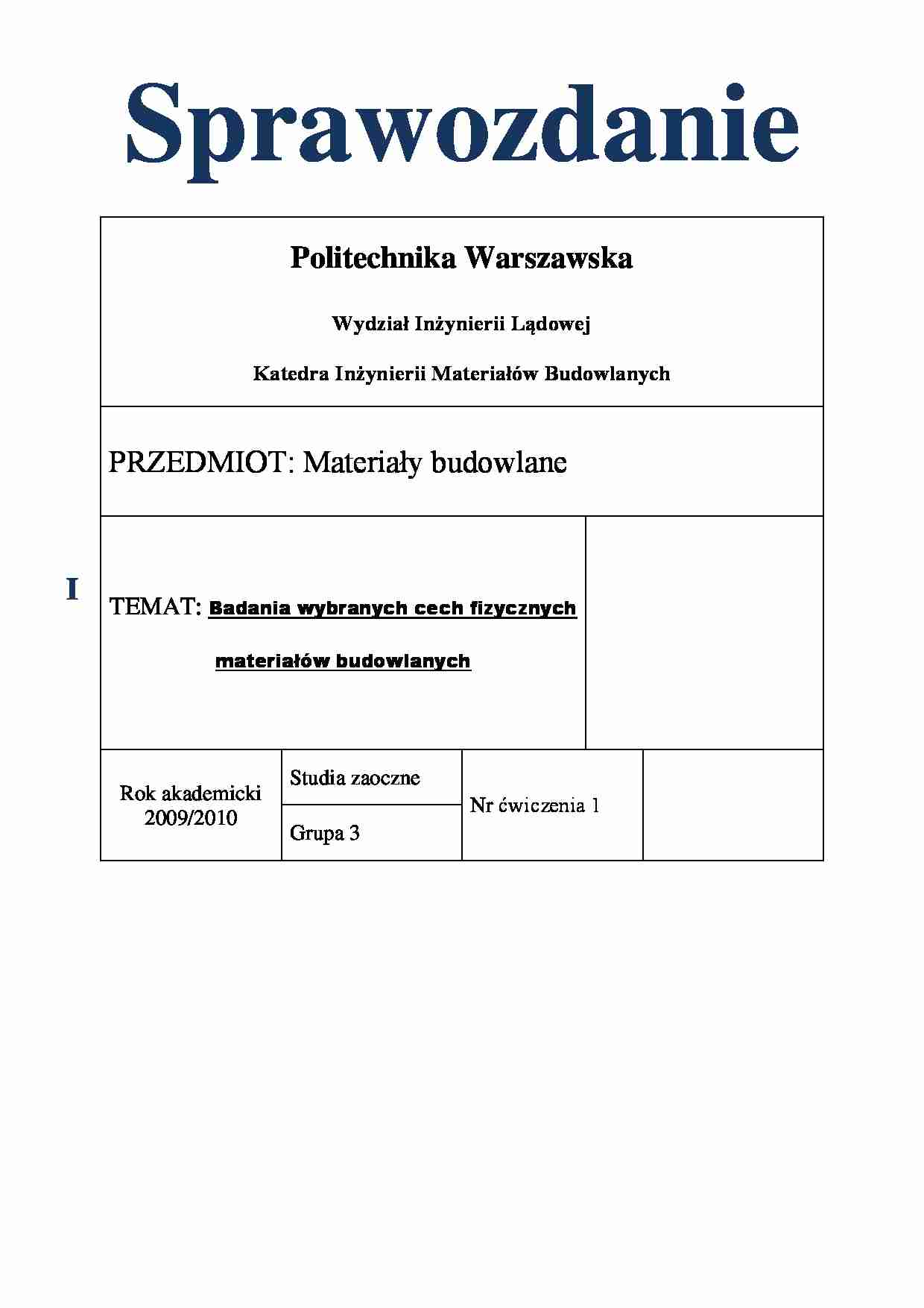 Piaskowiec - badanie wybranych cech fizycznych - strona 1