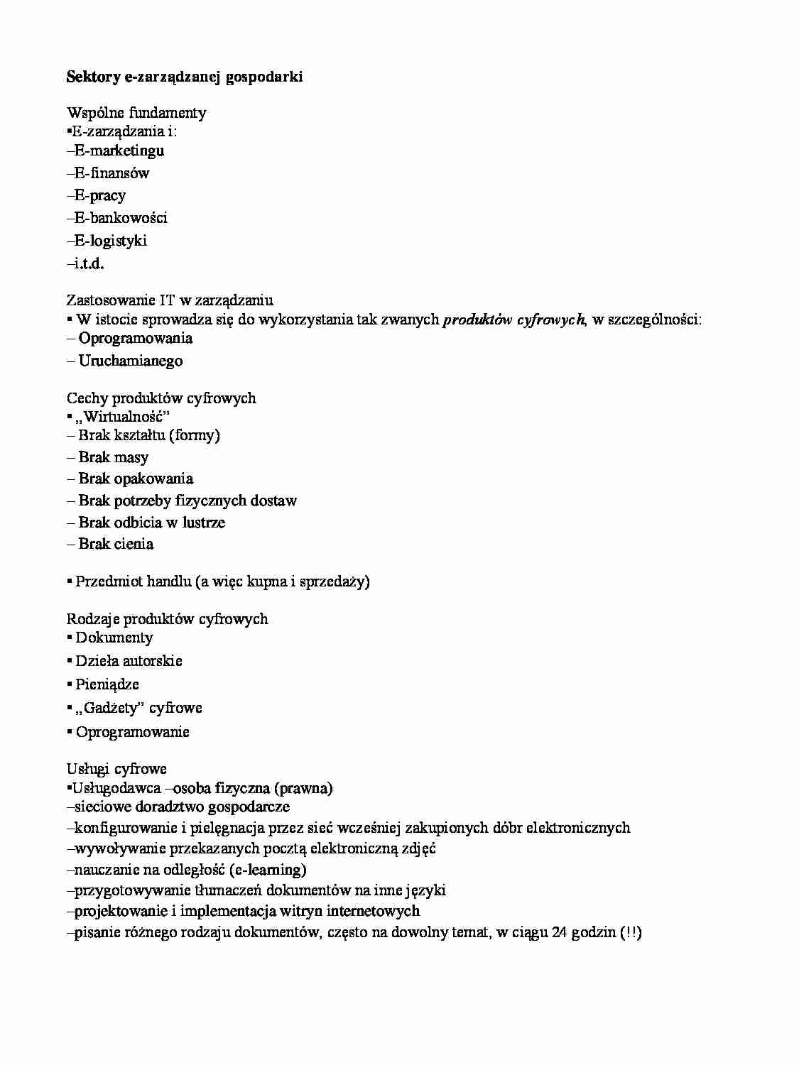 Sektory w e-zarządzaniu - strona 1