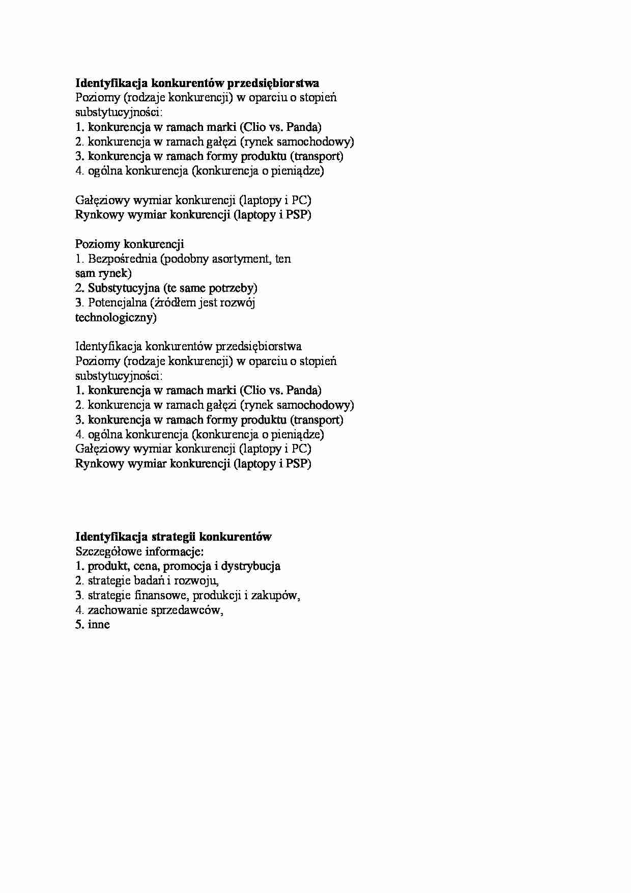Identyfikacja konkurentów przedsiębiorstwa - strona 1