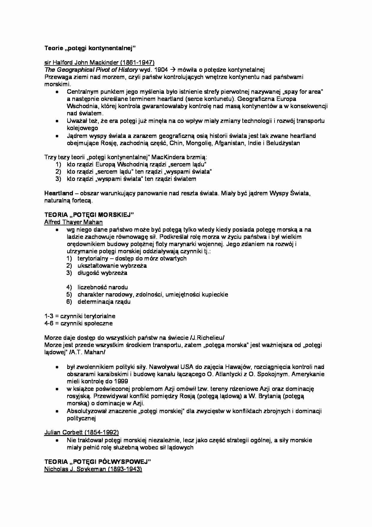 Koncepcje geopolityki - strona 1