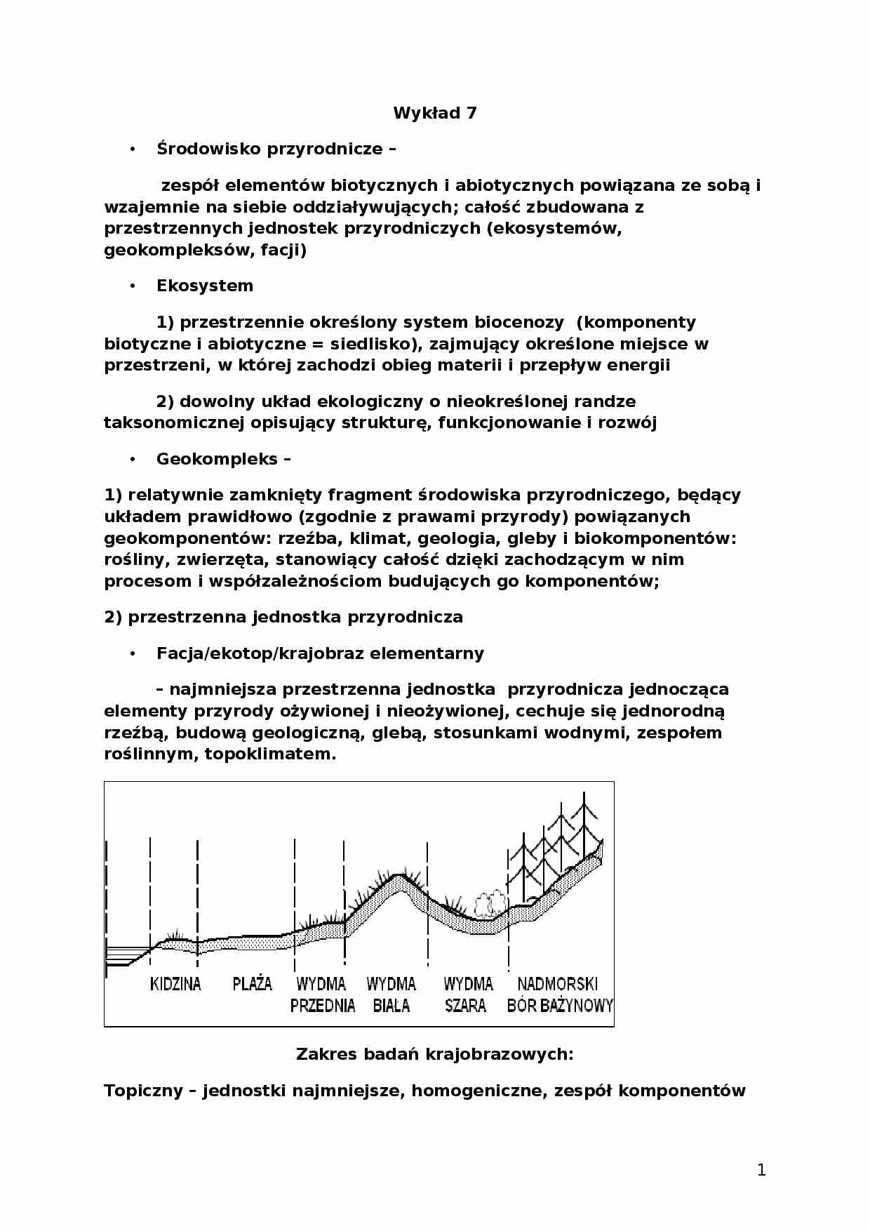 Kompleksowa geografia fizyczna Polski - Wykład 7 - strona 1
