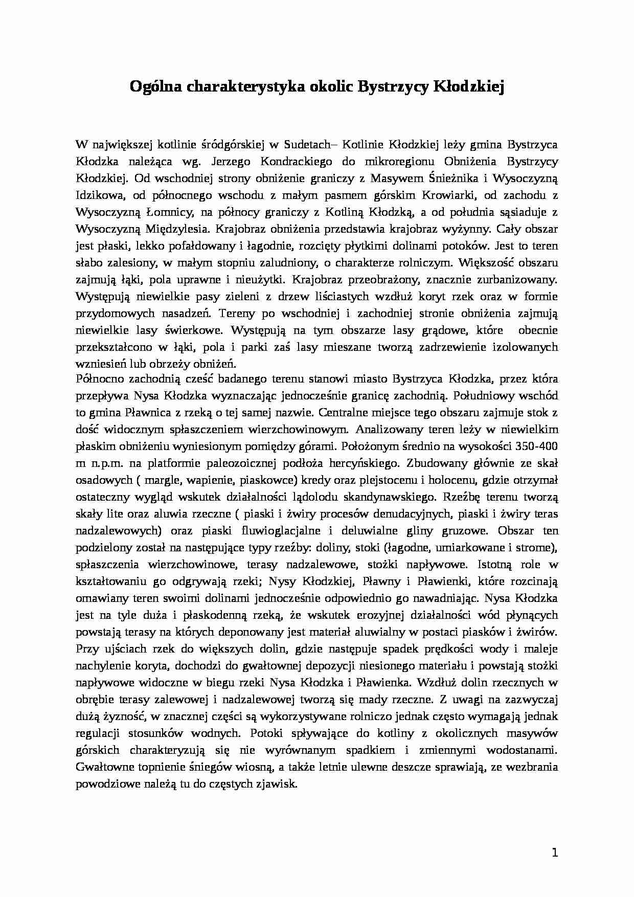 Bystrzyca Kłodzka - analiza - strona 1