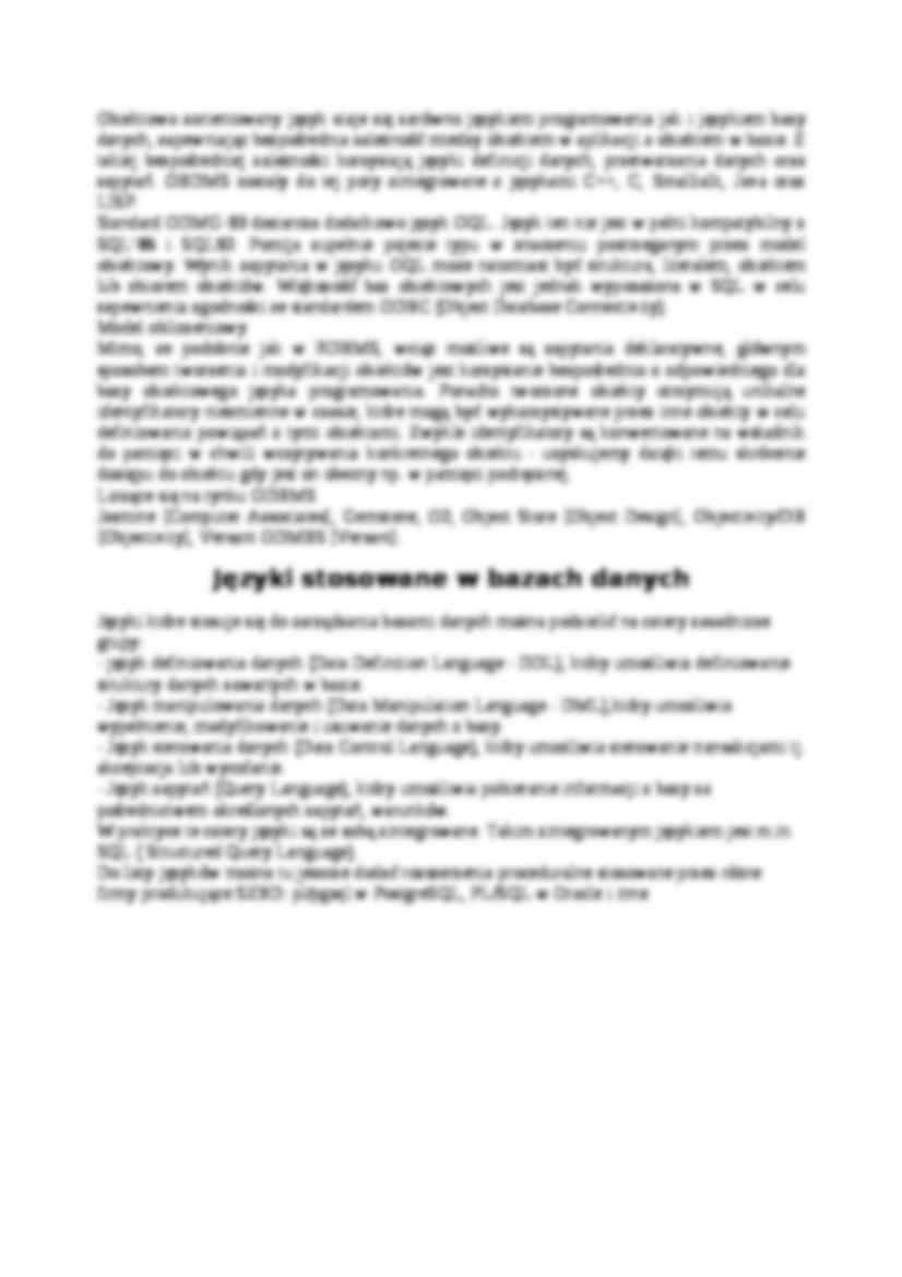 Baza danych - zarządzanie w systemie komputerowym - strona 3