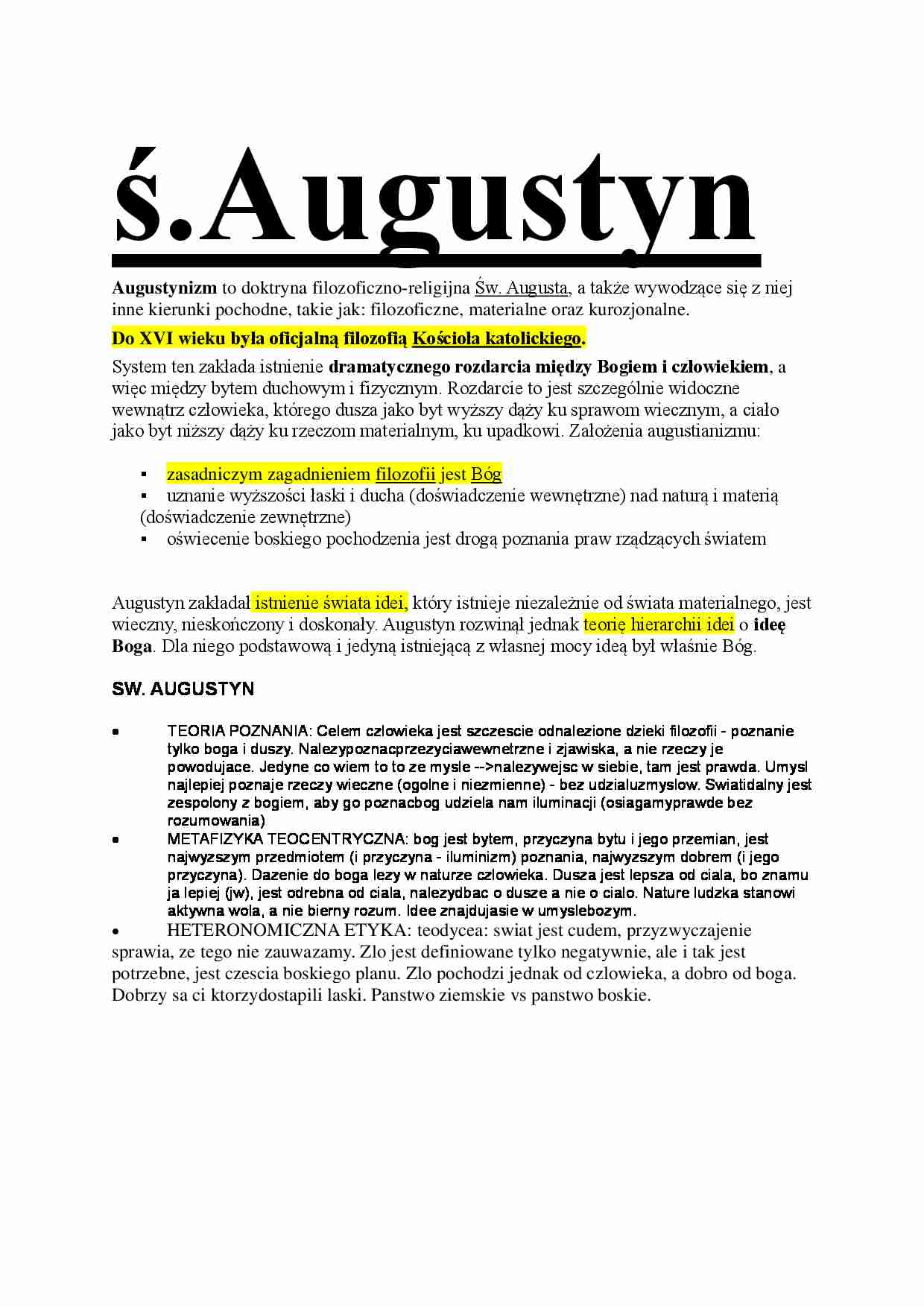 Święty Augustyn - omówienie  - strona 1