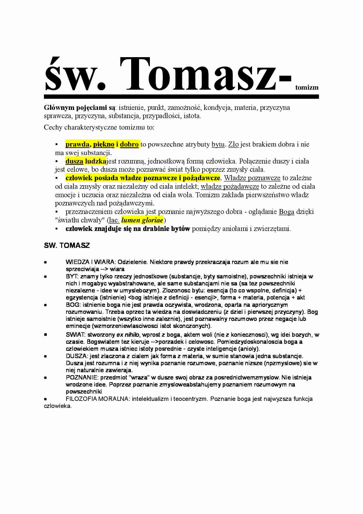 Świety Tomasz - omówienie  - strona 1