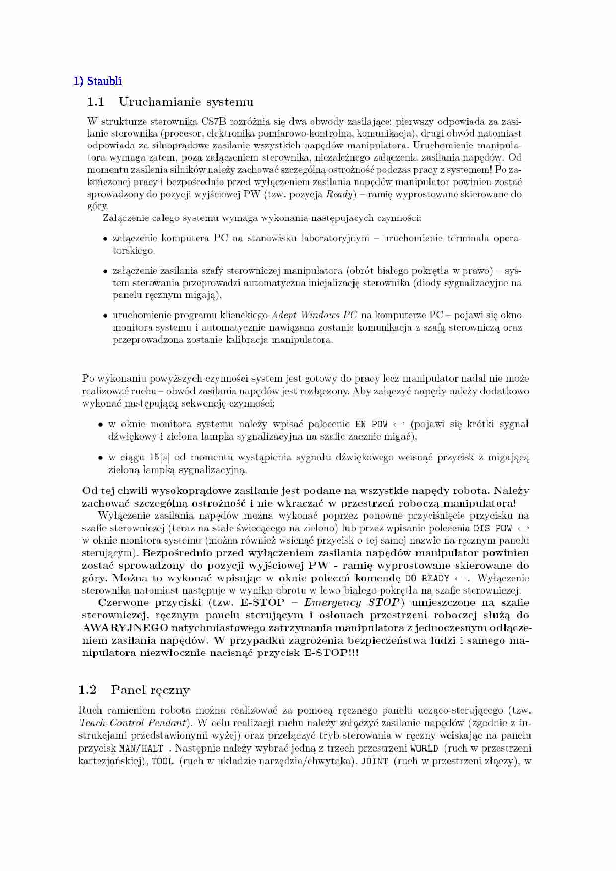 Opracowanie - parametryzacje, kalibracja narzedzia itp. - strona 1