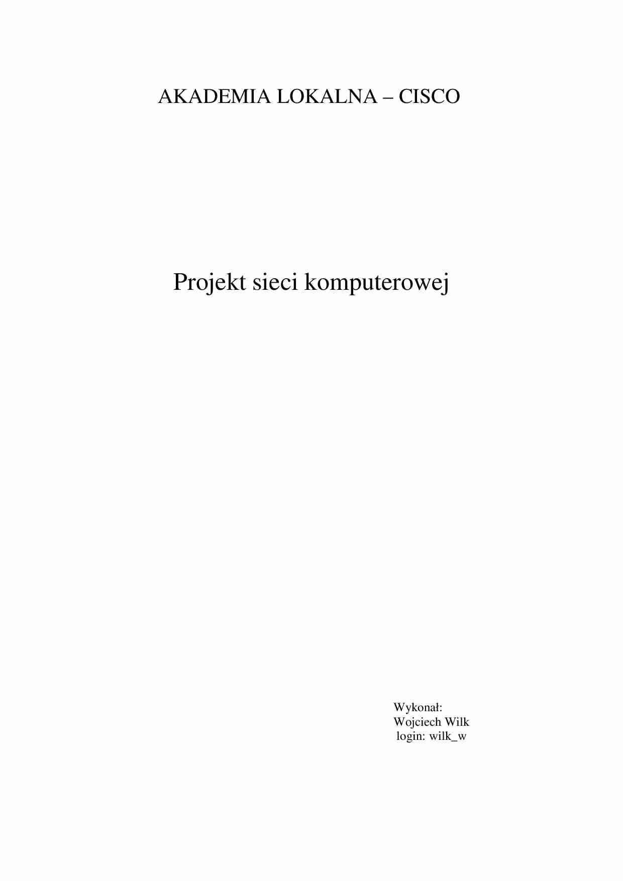 Projekt sieci komputerowej - Schemat logiczny sieci - strona 1
