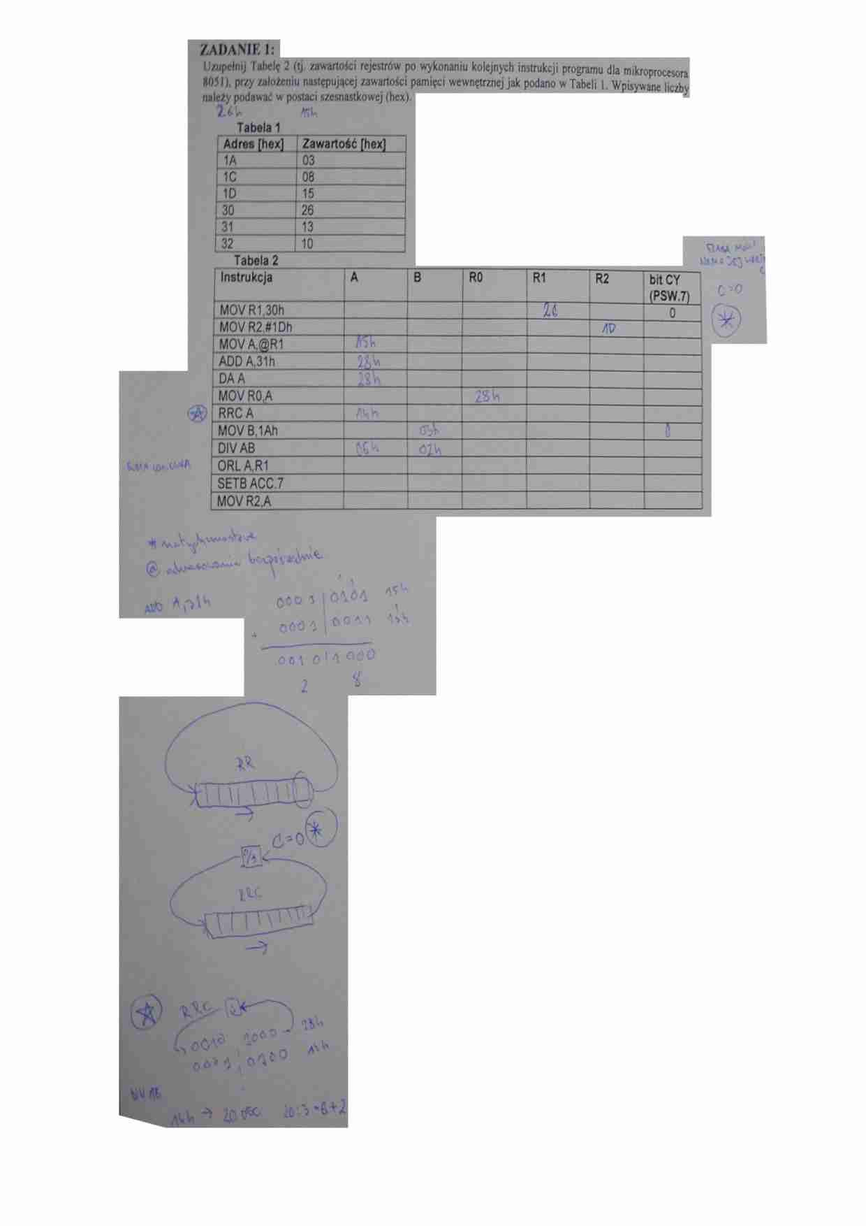 Zadanie z mikroprocesorem 8051 - strona 1