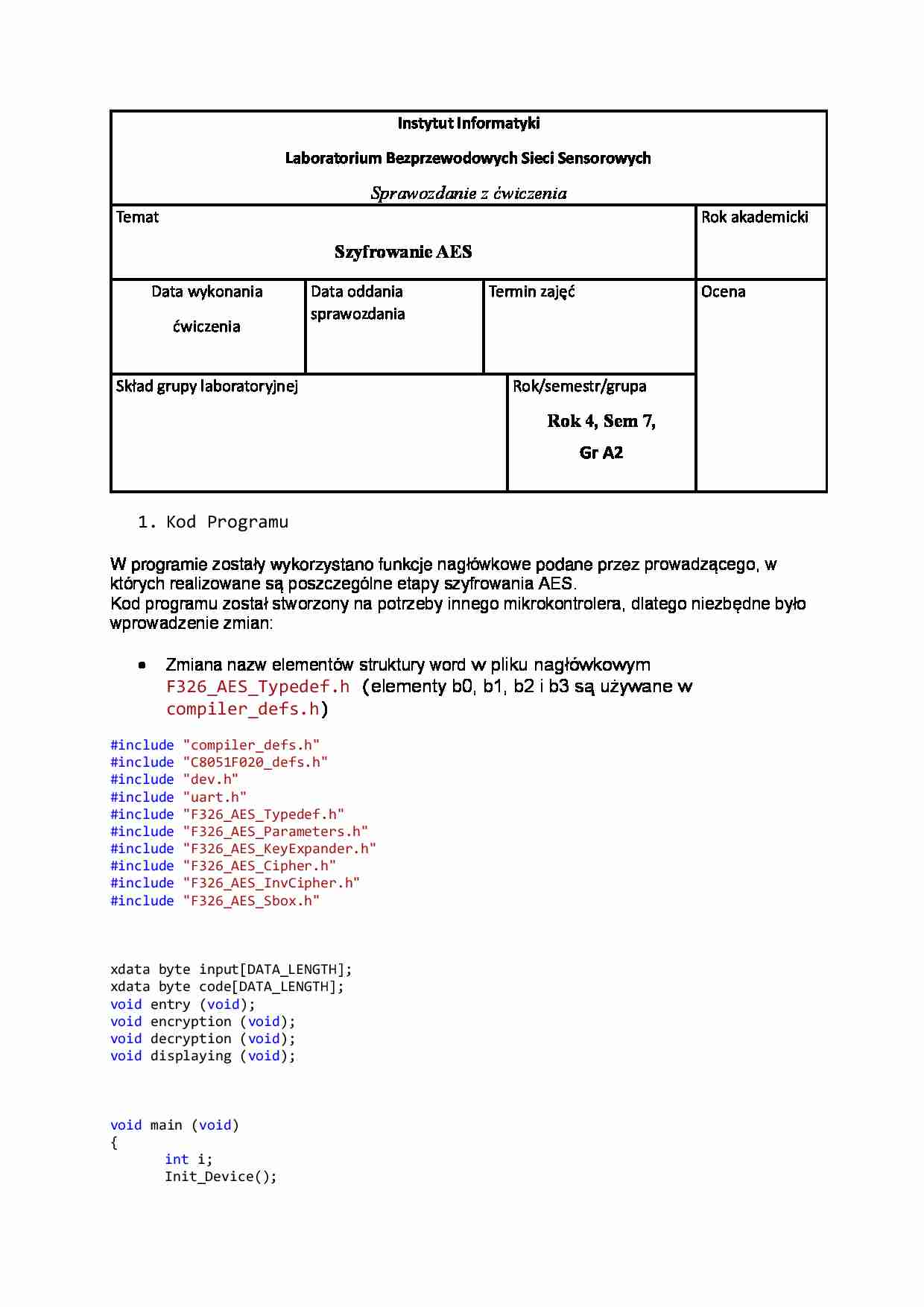 Szyfrowanie AES 2 - strona 1