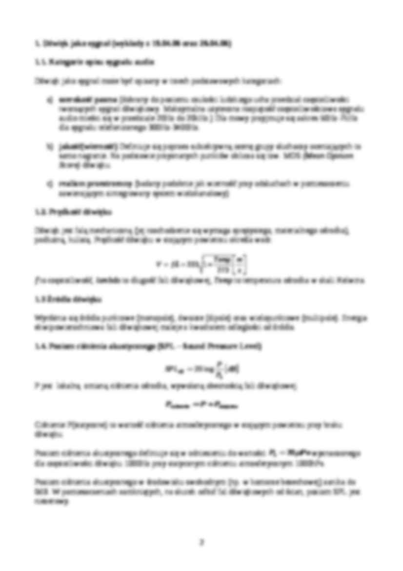 Kategorie opisu sygnału audio - strona 2