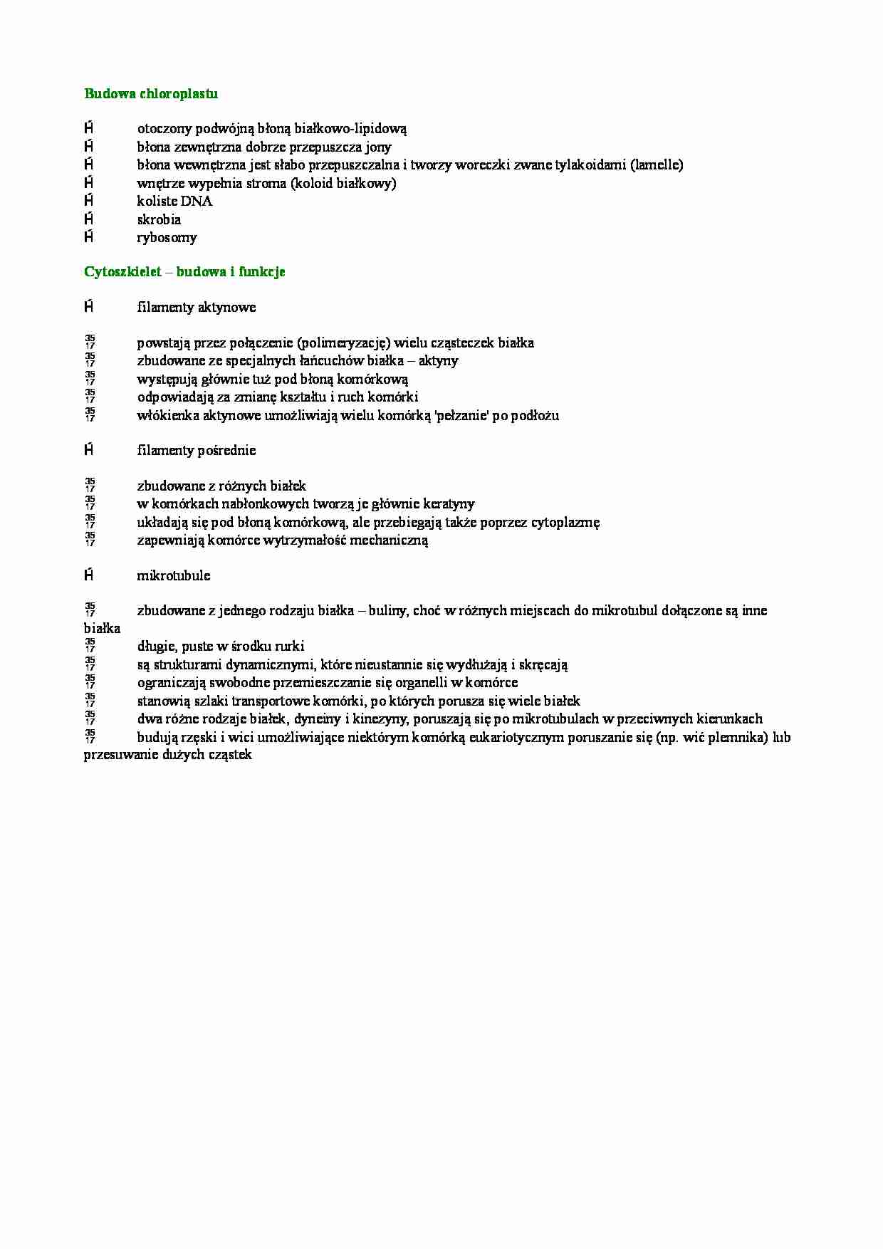 Chloroplast i cytoszkielet - strona 1