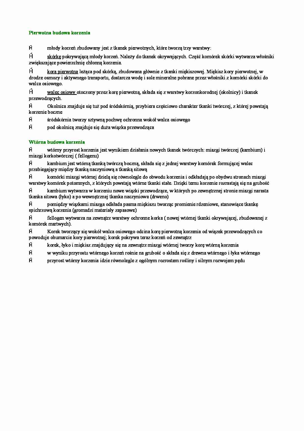 Pierwotna i wtórna budowa korzenia - strona 1