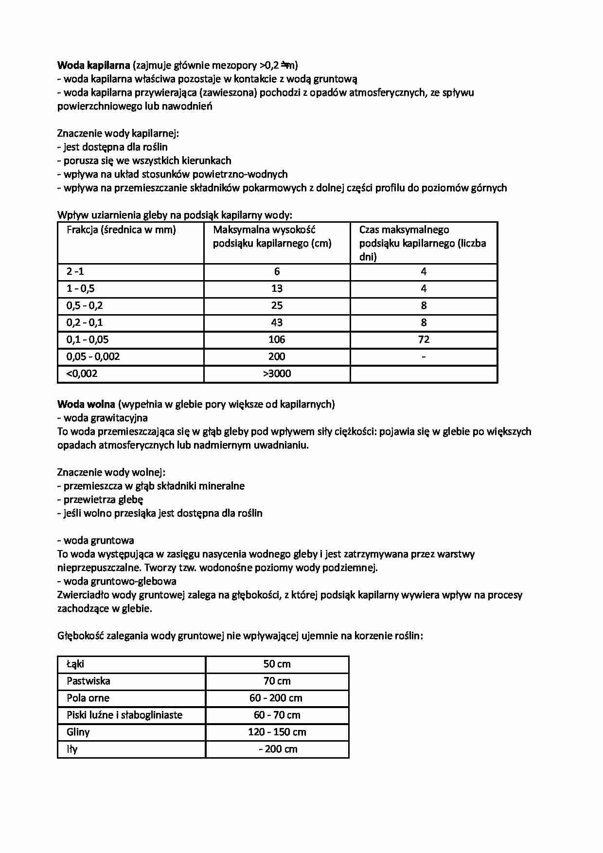 Chemia i fizyka gleb - notatki z wykładu 8 - strona 1