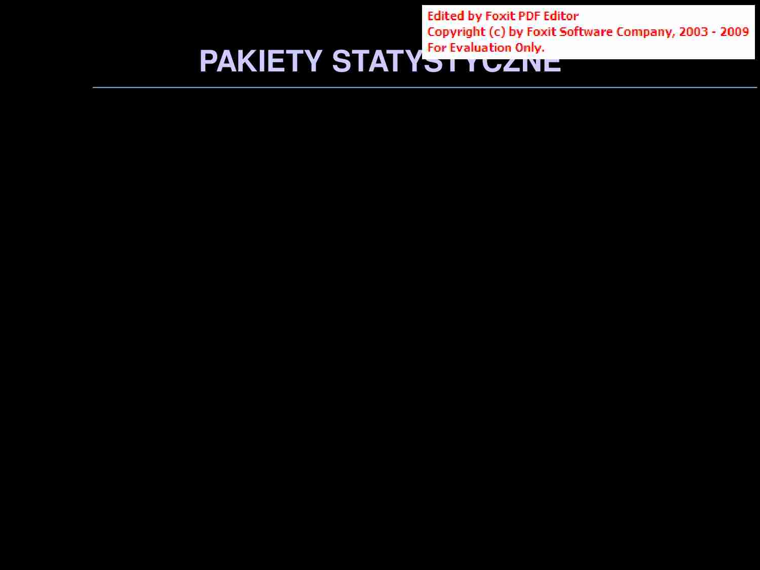 Pakiety statystyczne - wykład 1 - strona 1