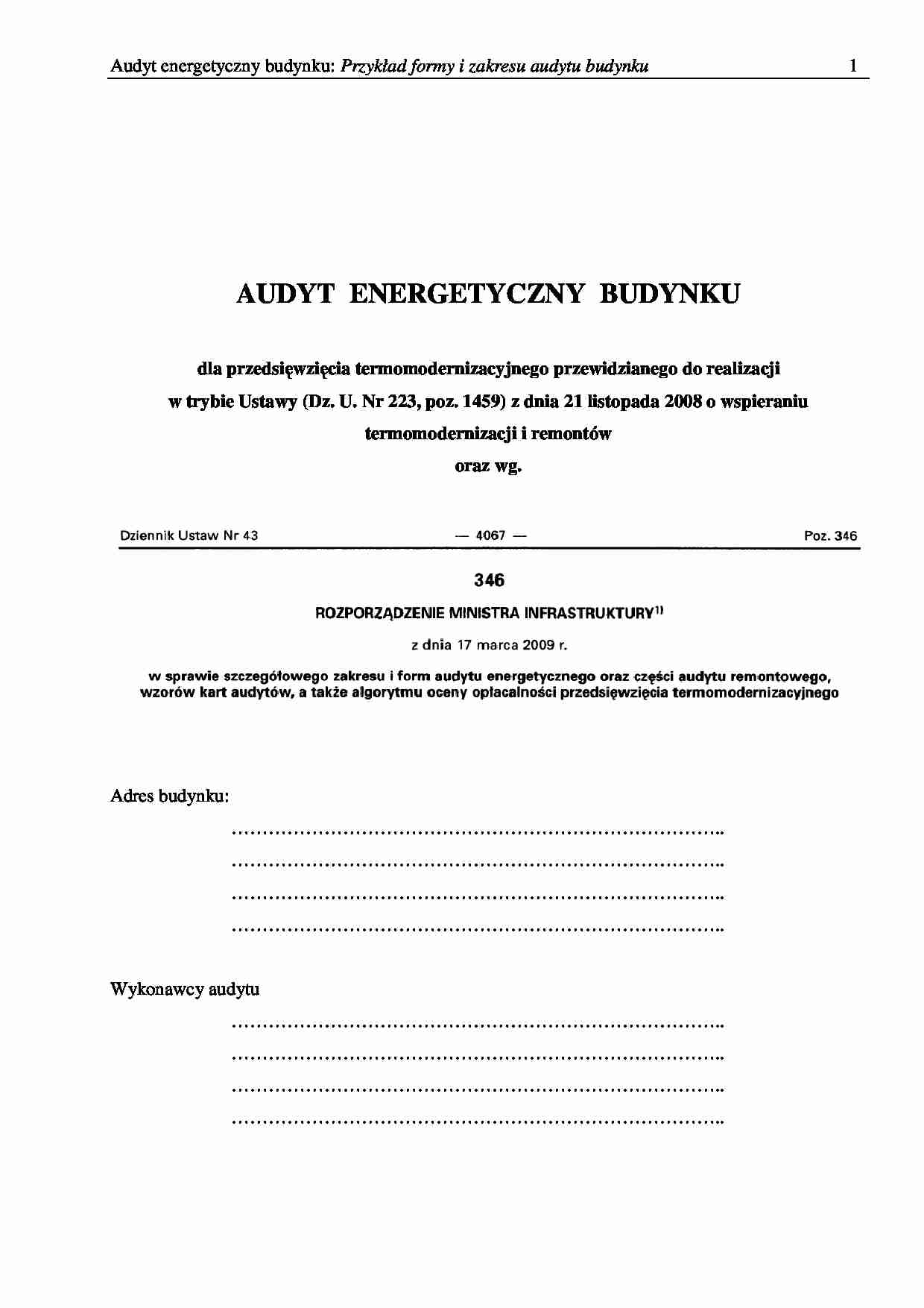 Audyt energetyczny - materialy ćwiczeniowe - strona 1