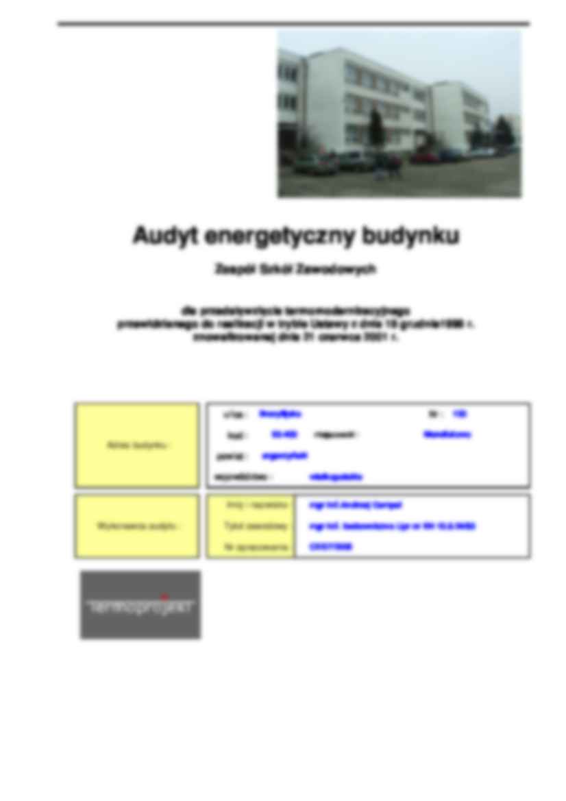 Audyt energetyczny - przykład projektu  - strona 2