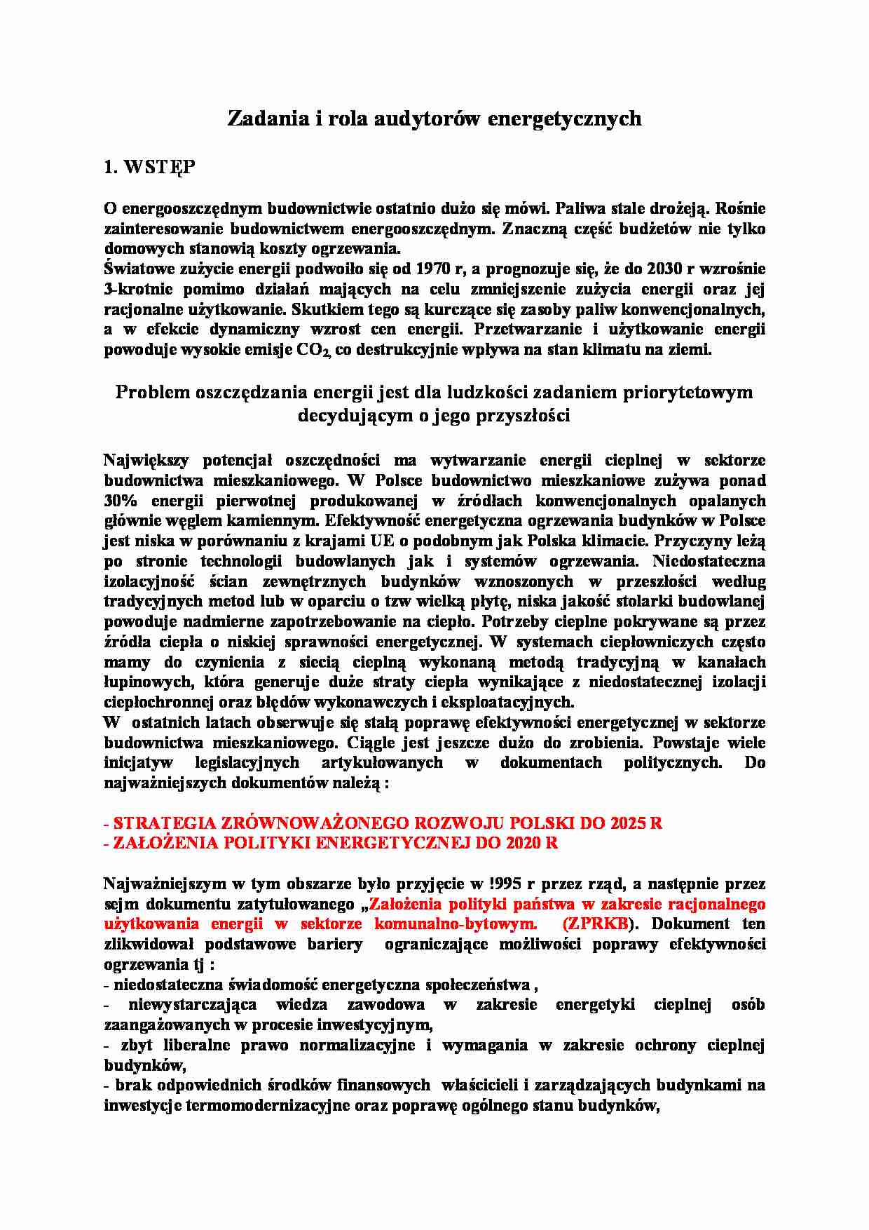 Zadania i rola audytorów energetycznych - strona 1