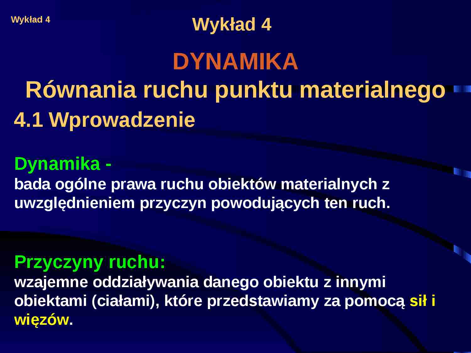 Równania ruchu punktu materialnego - strona 1