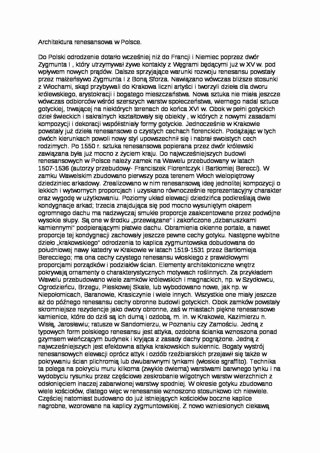 Architektura renesansowa w Polsce - strona 1