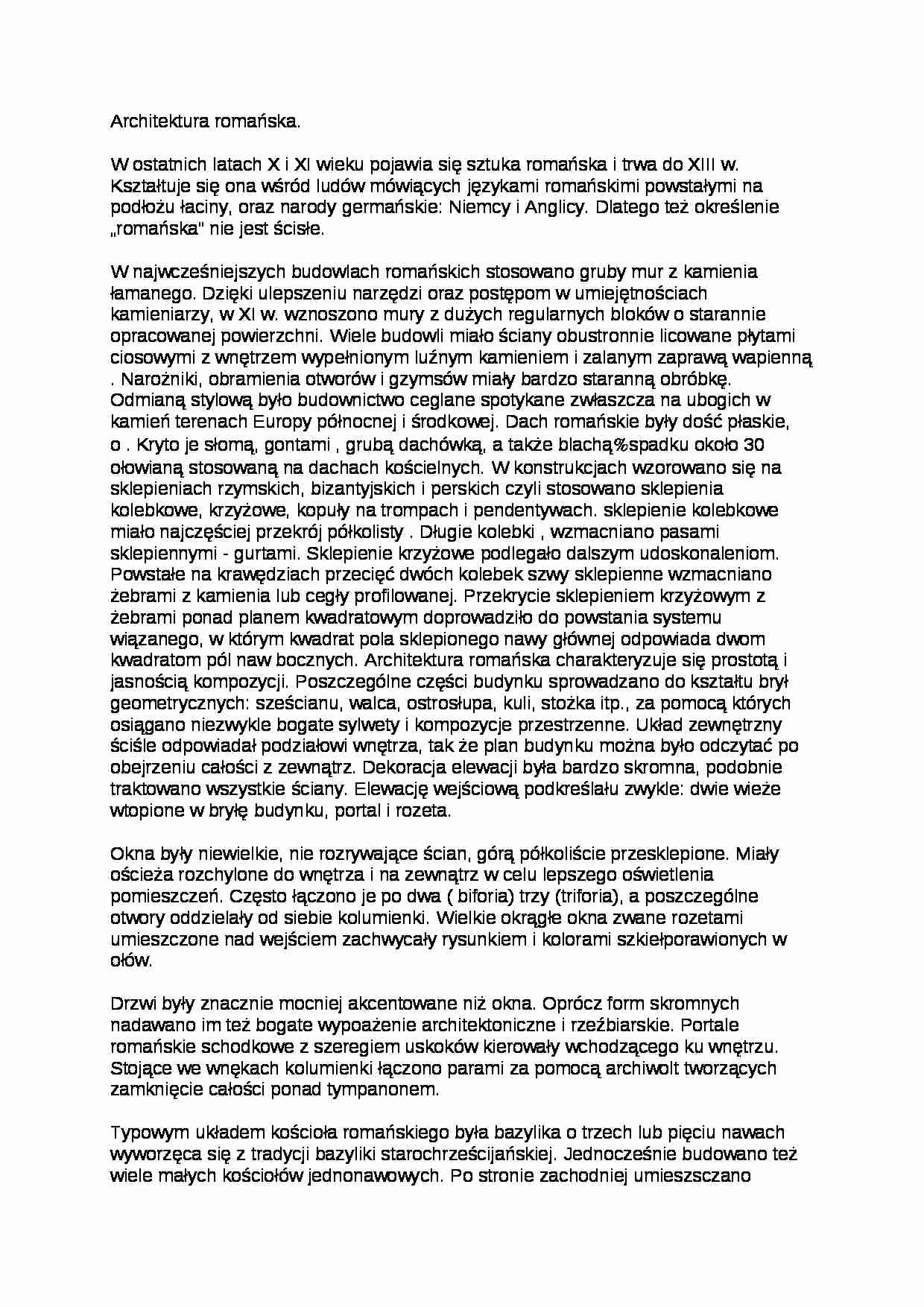 Architektura romańska - strona 1