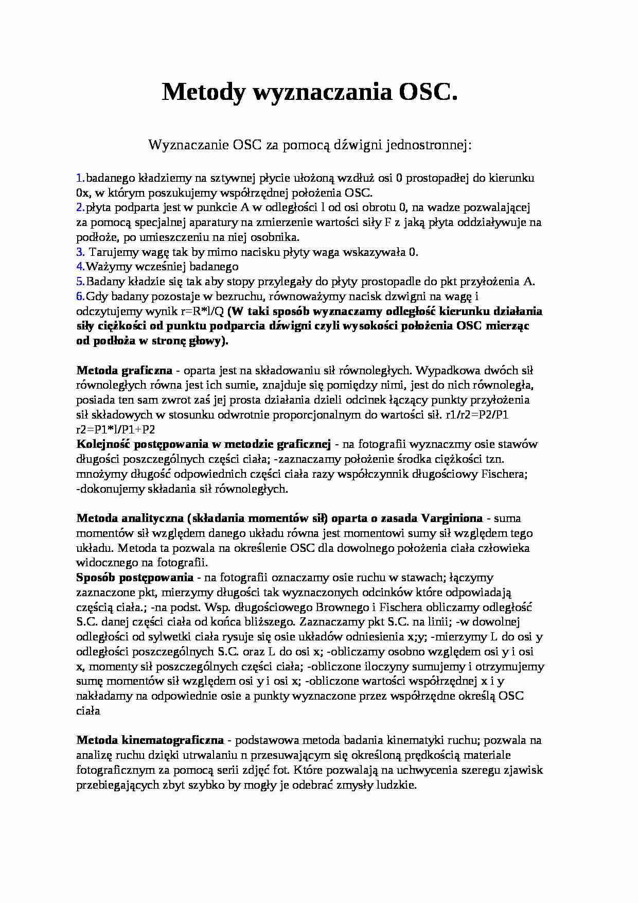 Metody wyznaczania OSC - strona 1