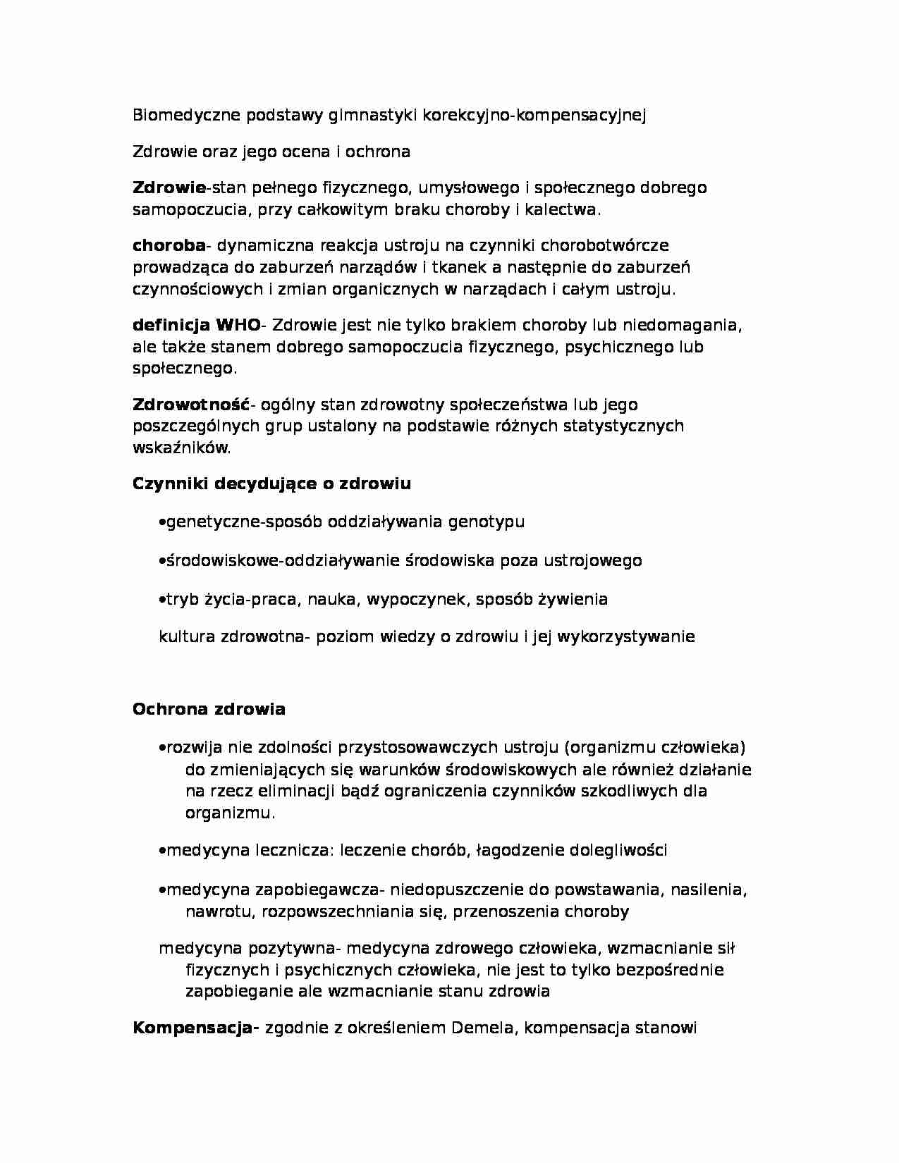 Zdrowie,jego ocena i ochrona - strona 1