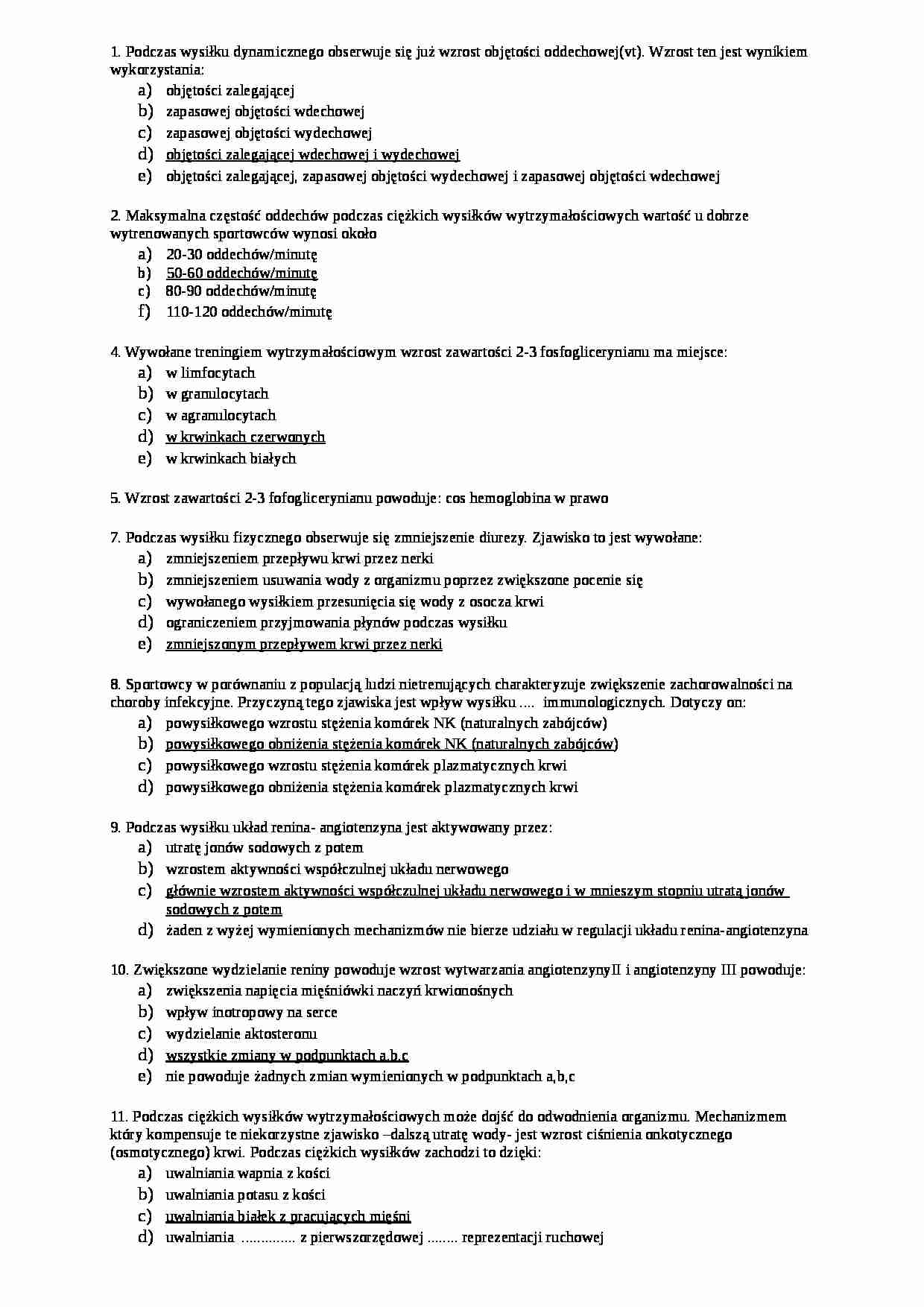 45 pytań z fizjologii na kolokwium, rok3 - strona 1