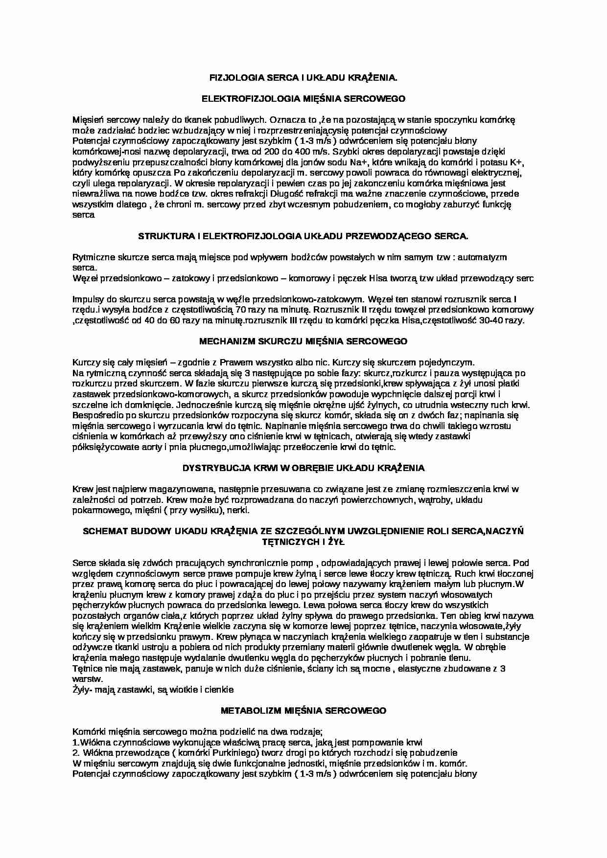 Fizjologia serca i układu krążenia - strona 1