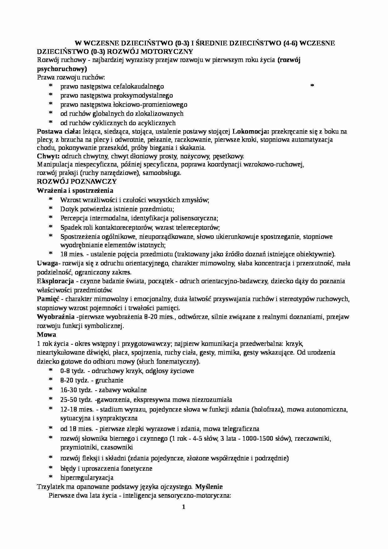 Dzieciństwo-rozwój motoryczny - strona 1
