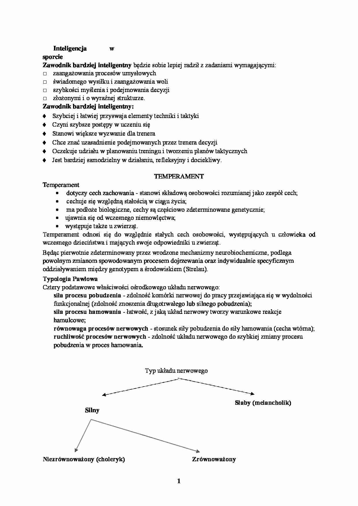 Inteligencja w sporcie i temperament - strona 1