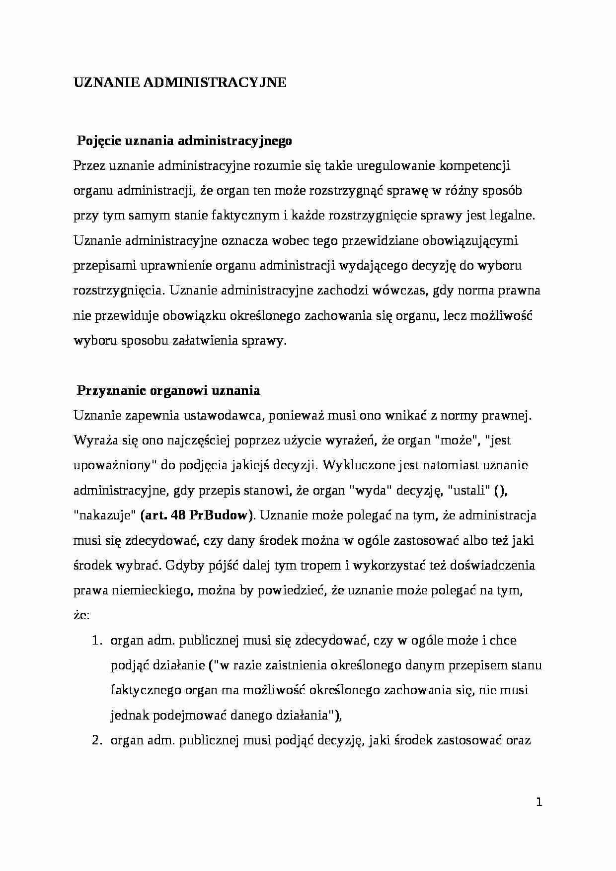 Uznanie administracyjne - strona 1