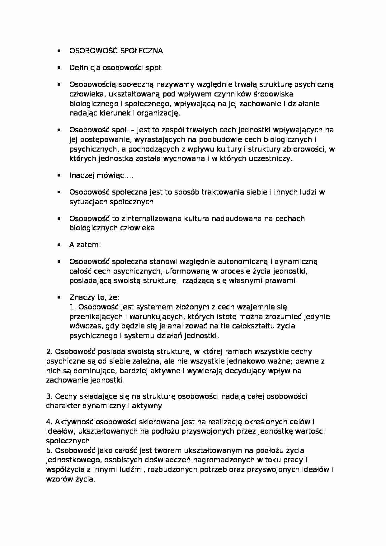 Osobowość społeczna - Czynniki biogenne  - strona 1