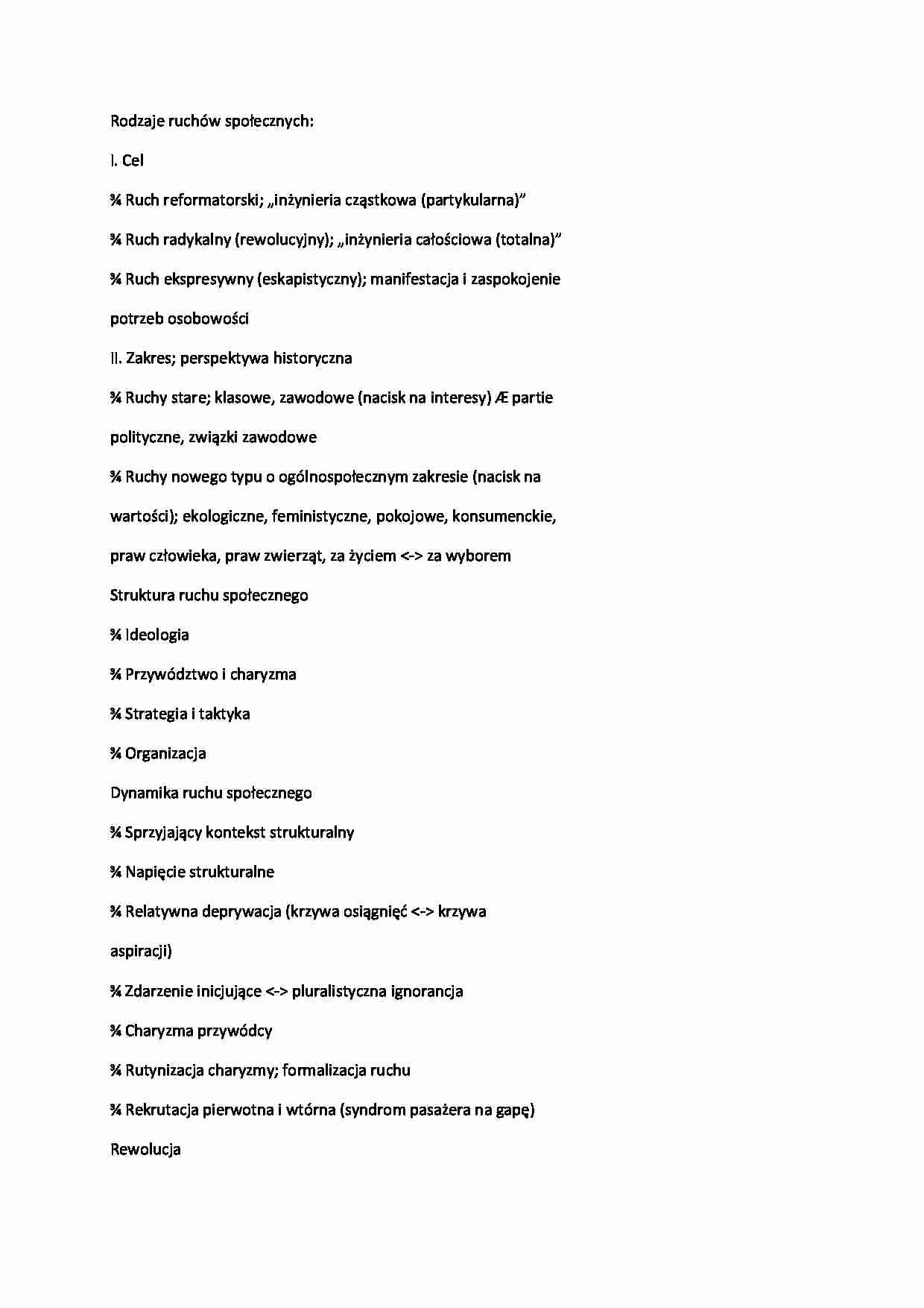 Rodzaje ruchów społecznych - strona 1