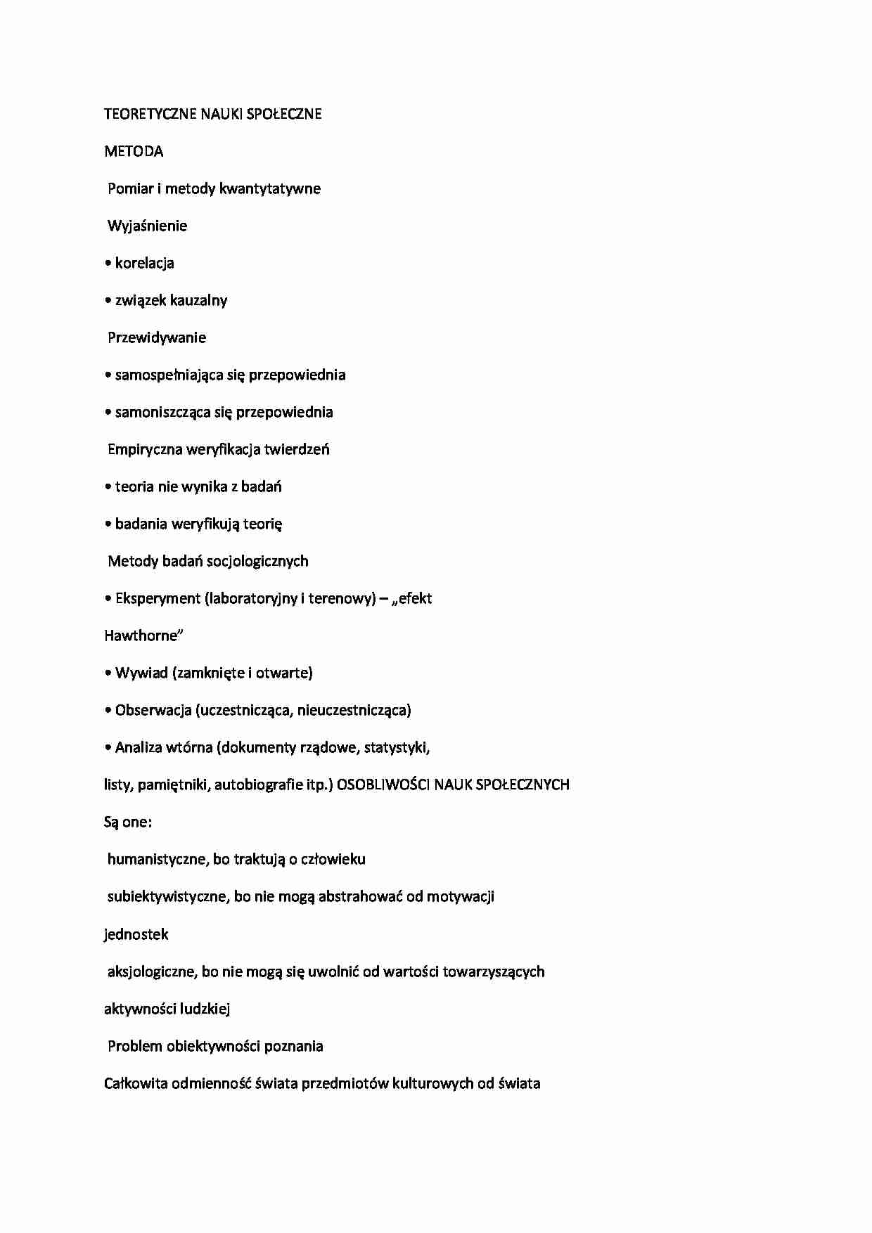 Teoretyczne nauki społeczne - strona 1