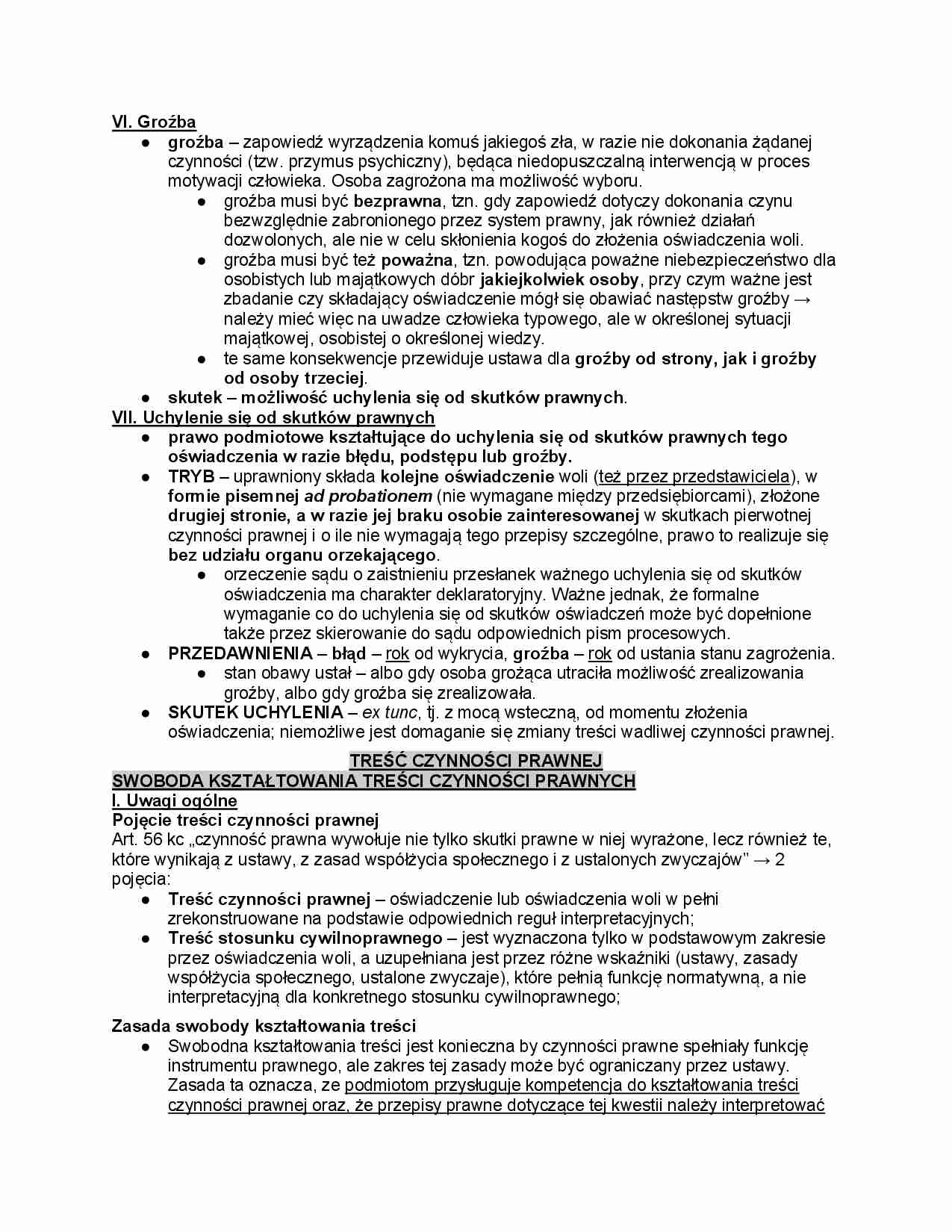 Swoboda kształtowania treści czynności prawnych (TXLIX) - strona 1