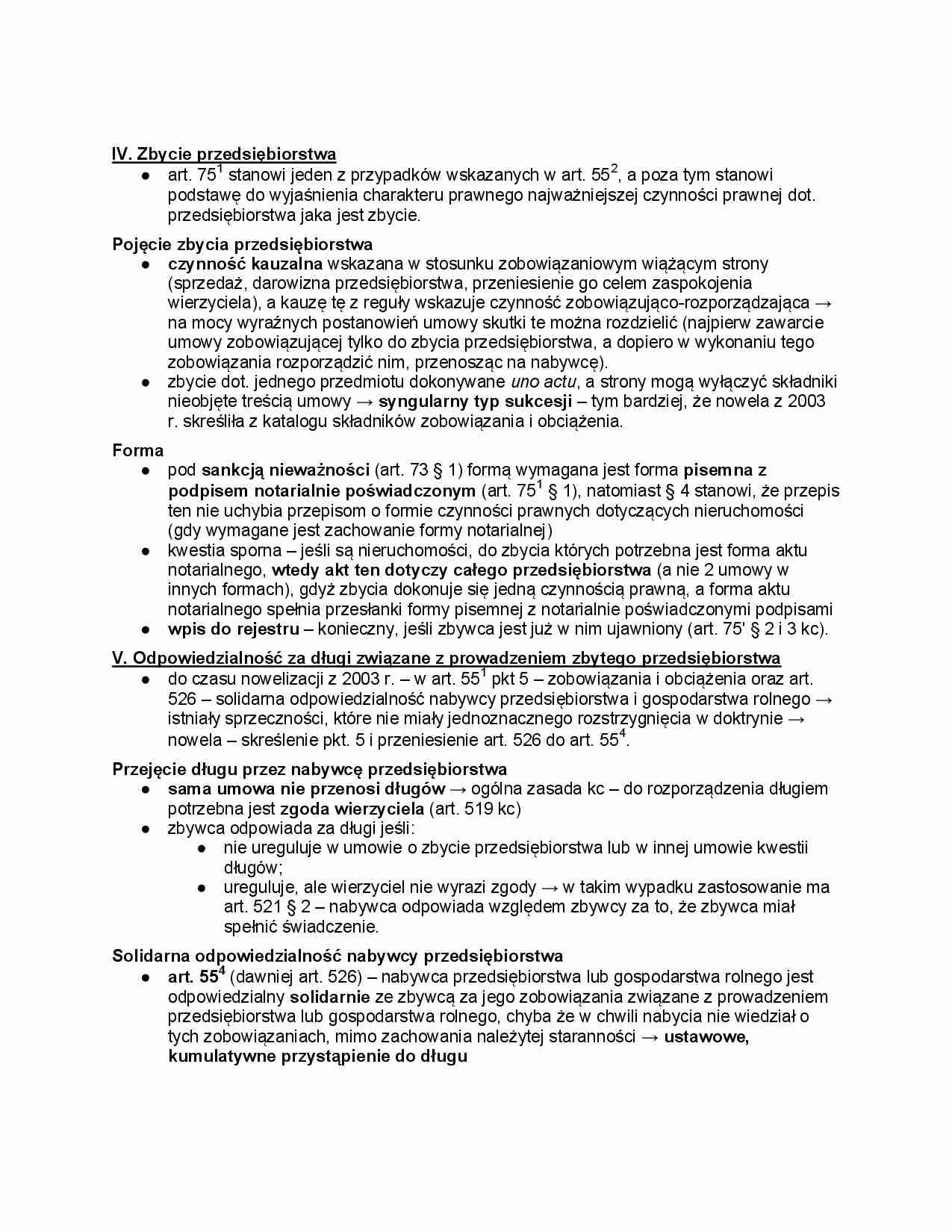 Zbycie przedsiębiorstwa - strona 1