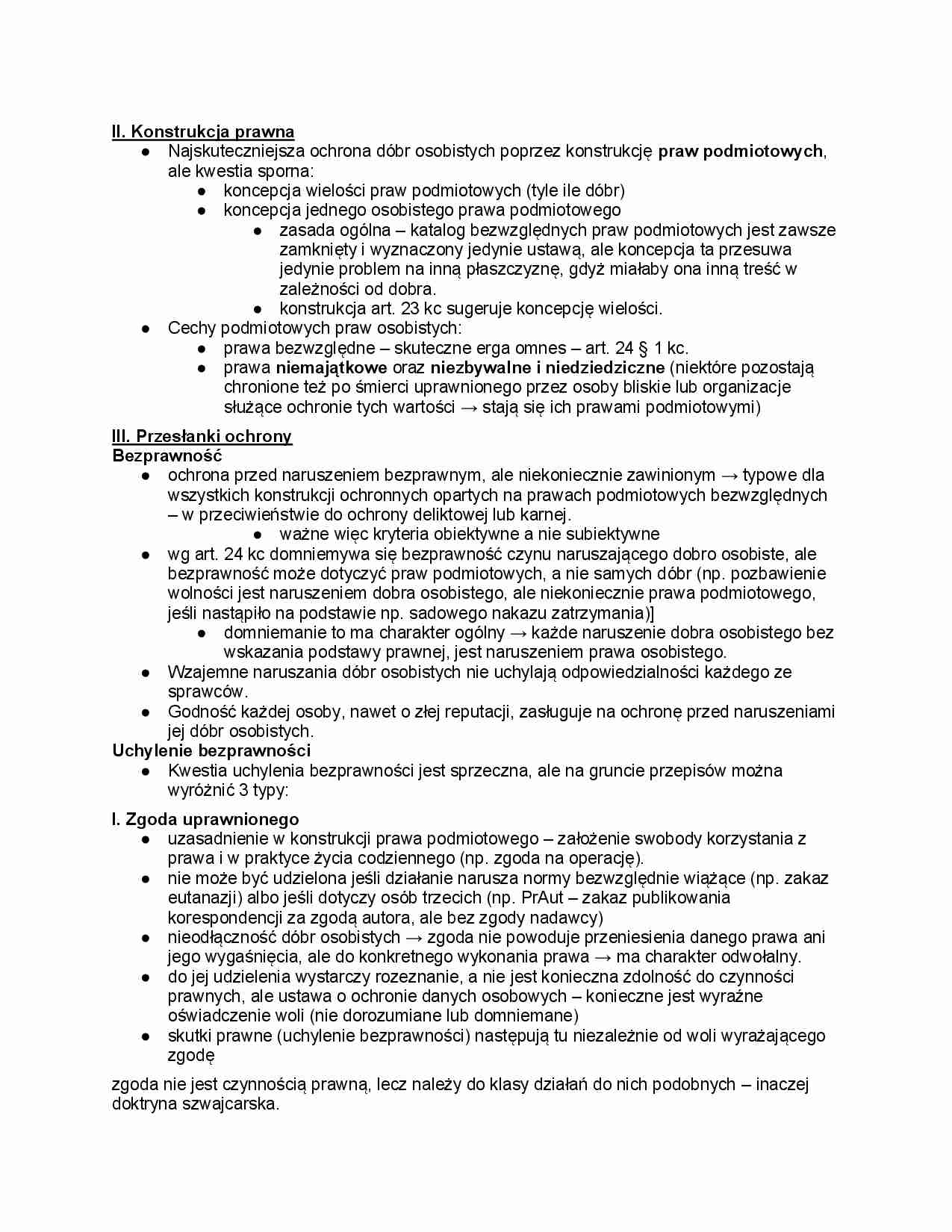 Dobra osobiste -  Konstrukcja prawna - strona 1