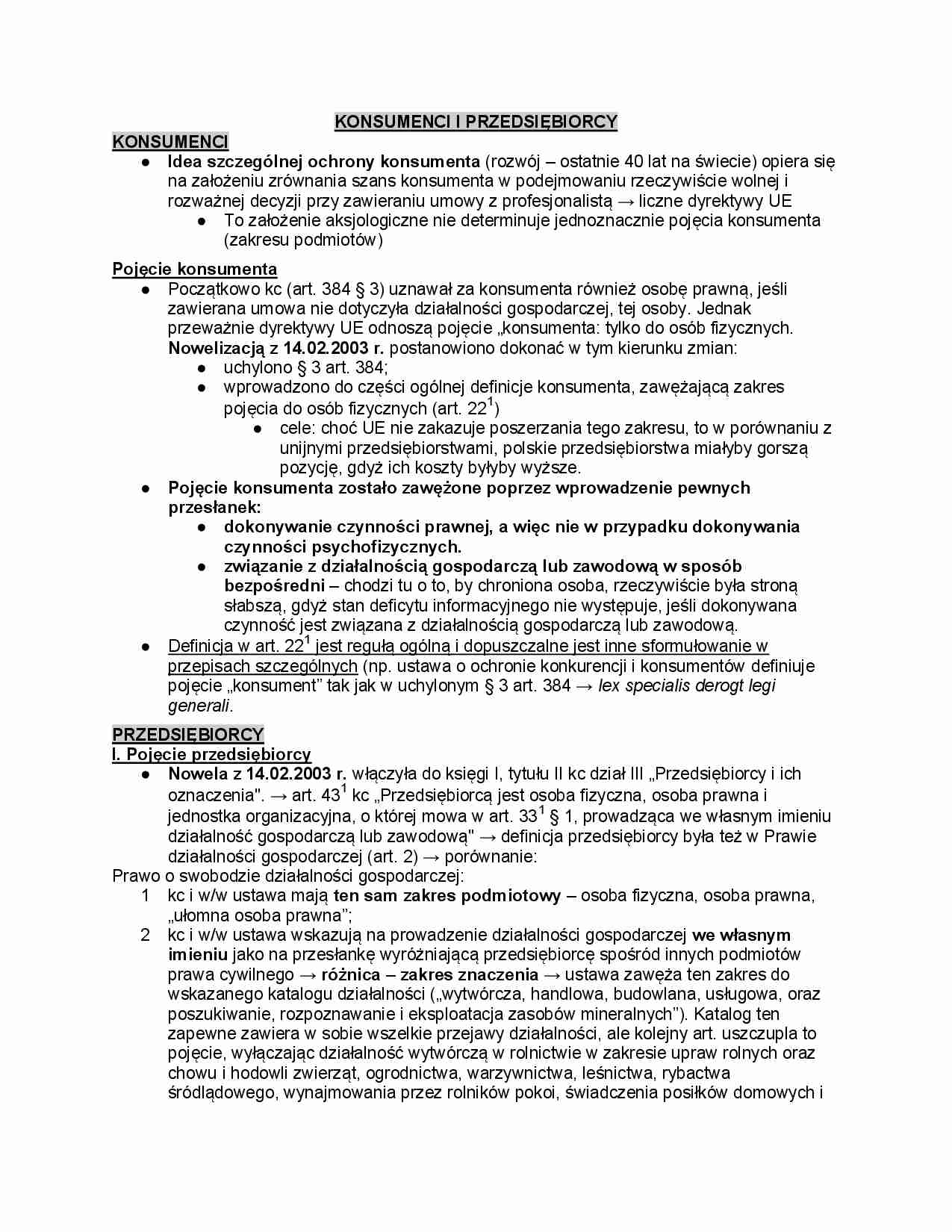 Konsumenci i przedsiębiorcy - strona 1