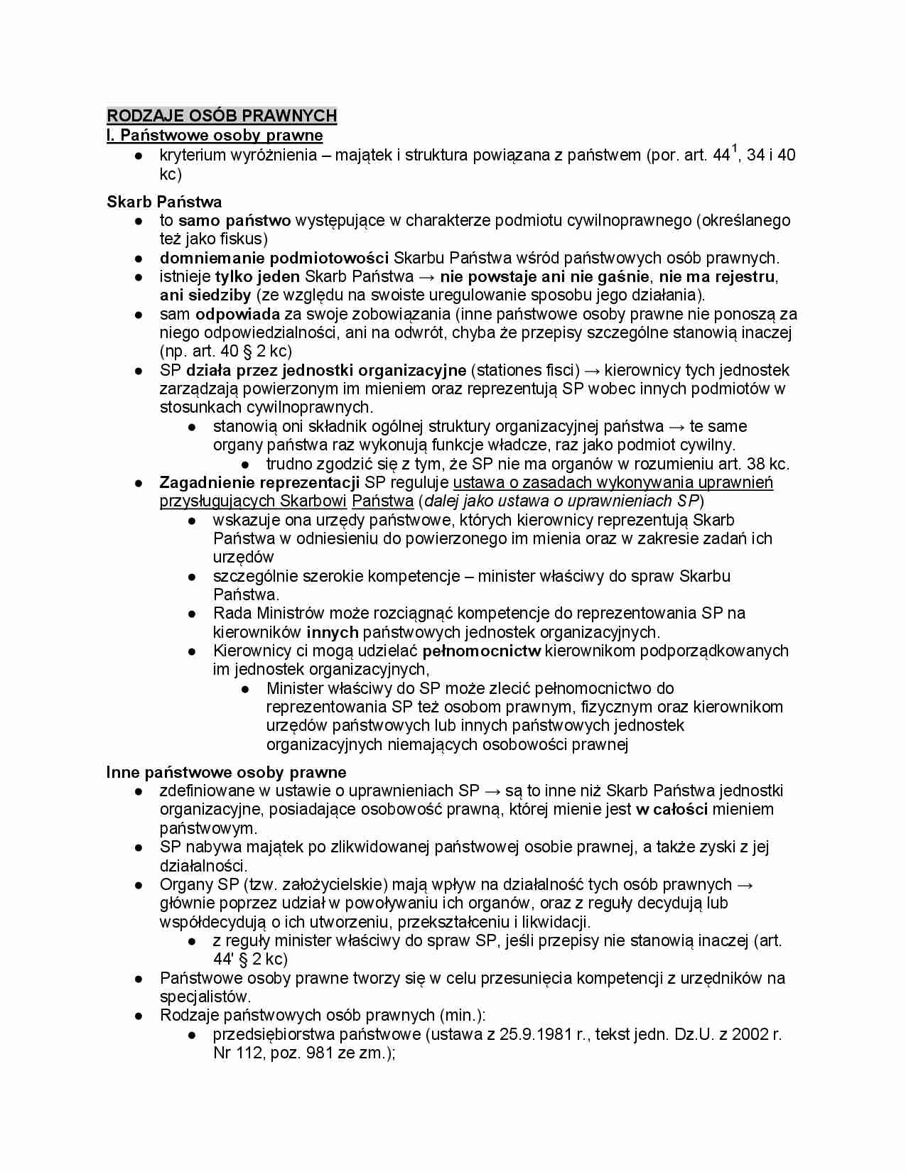 Rodzaje osób prawnych - strona 1