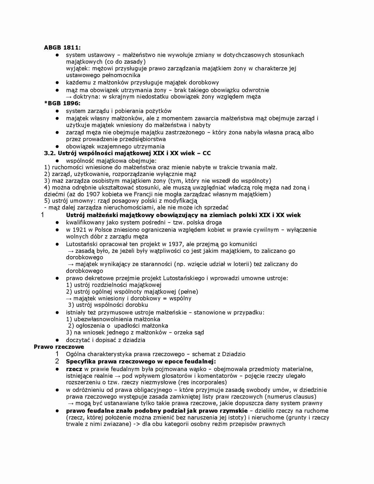 Ustrój małżeński majątkowy obowiązujący na ziemiach polski XIX i XX wiek - strona 1