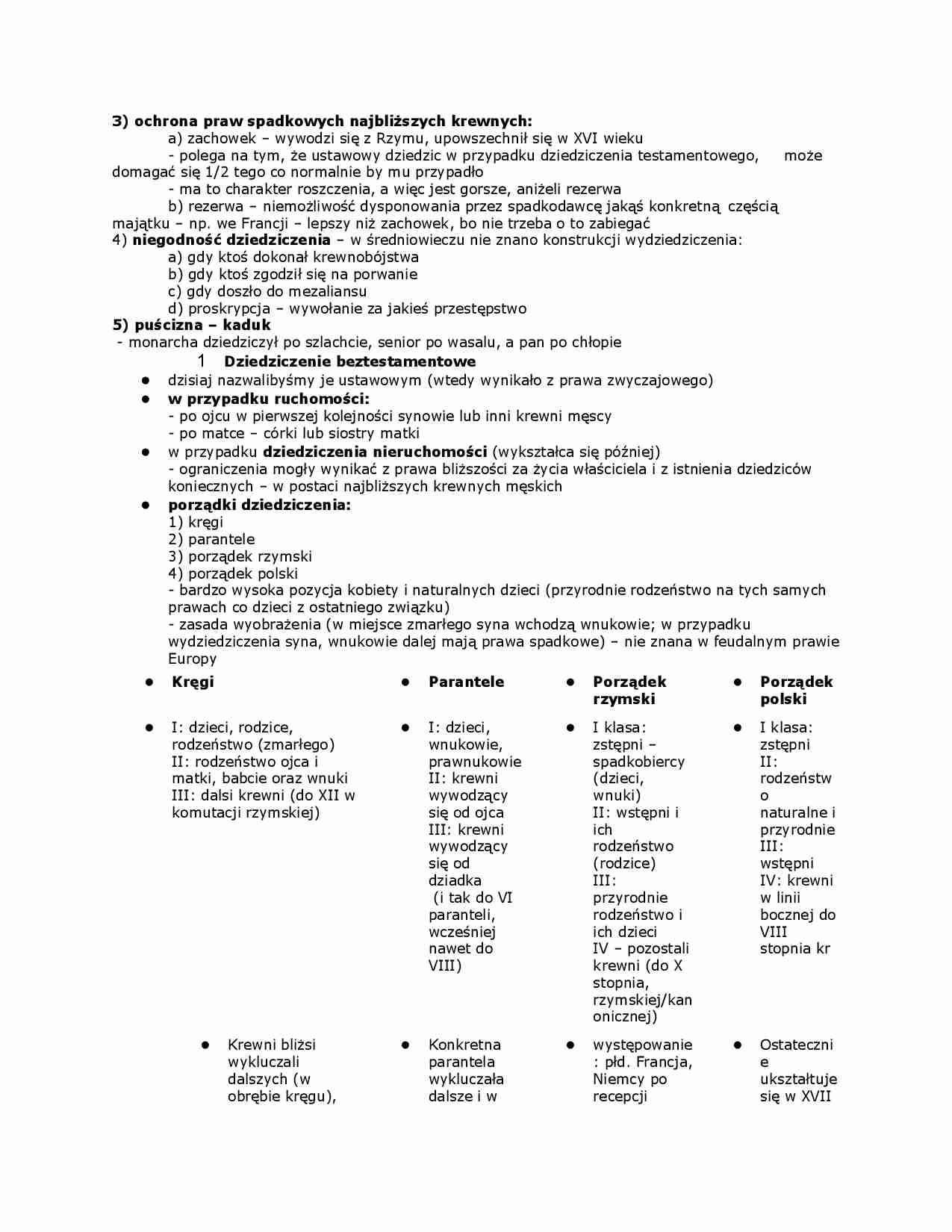 Dziedziczenie beztestamentowe - porządki dziedziczenia - strona 1